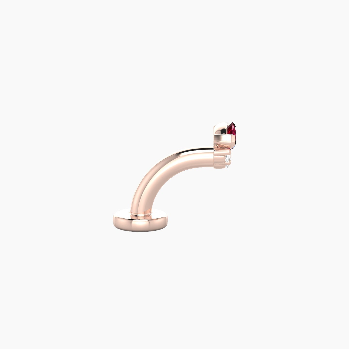 Danu | 18k Rose Gold 6 mm 5 mm Ruby & Diamond Floating Navel Piercing