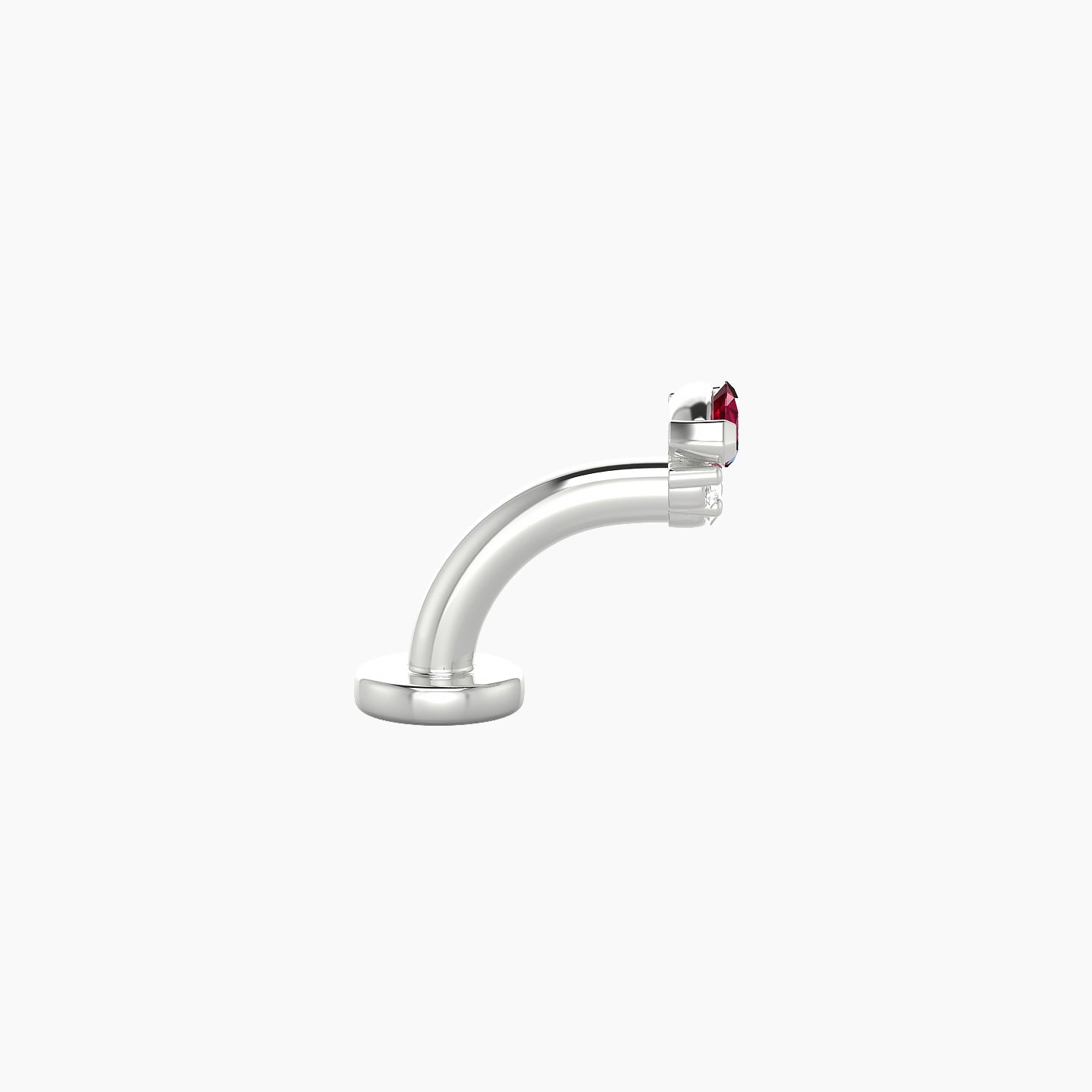 Danu | 18k White Gold 6 mm 5 mm Ruby & Diamond Floating Navel Piercing