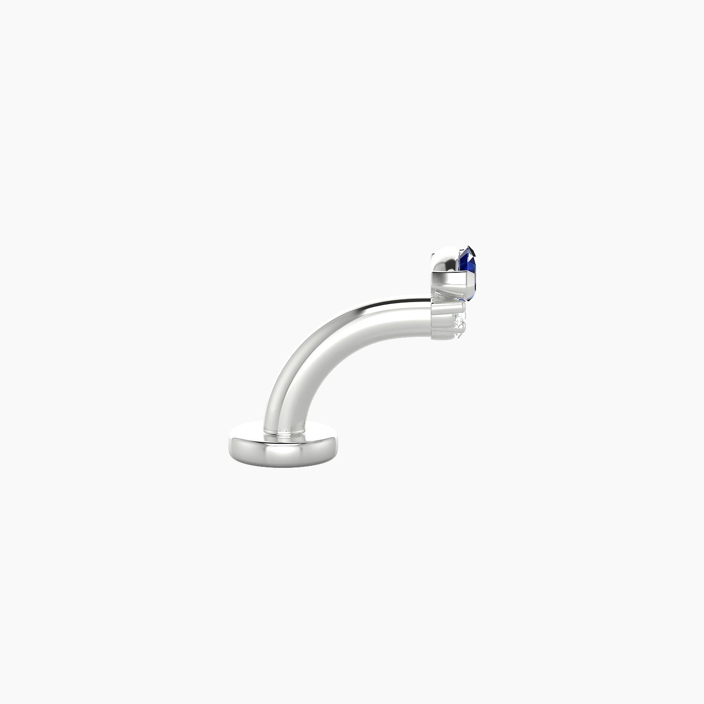 Danu | 18k White Gold 6 mm 5 mm Sapphire & Diamond Floating Navel Piercing