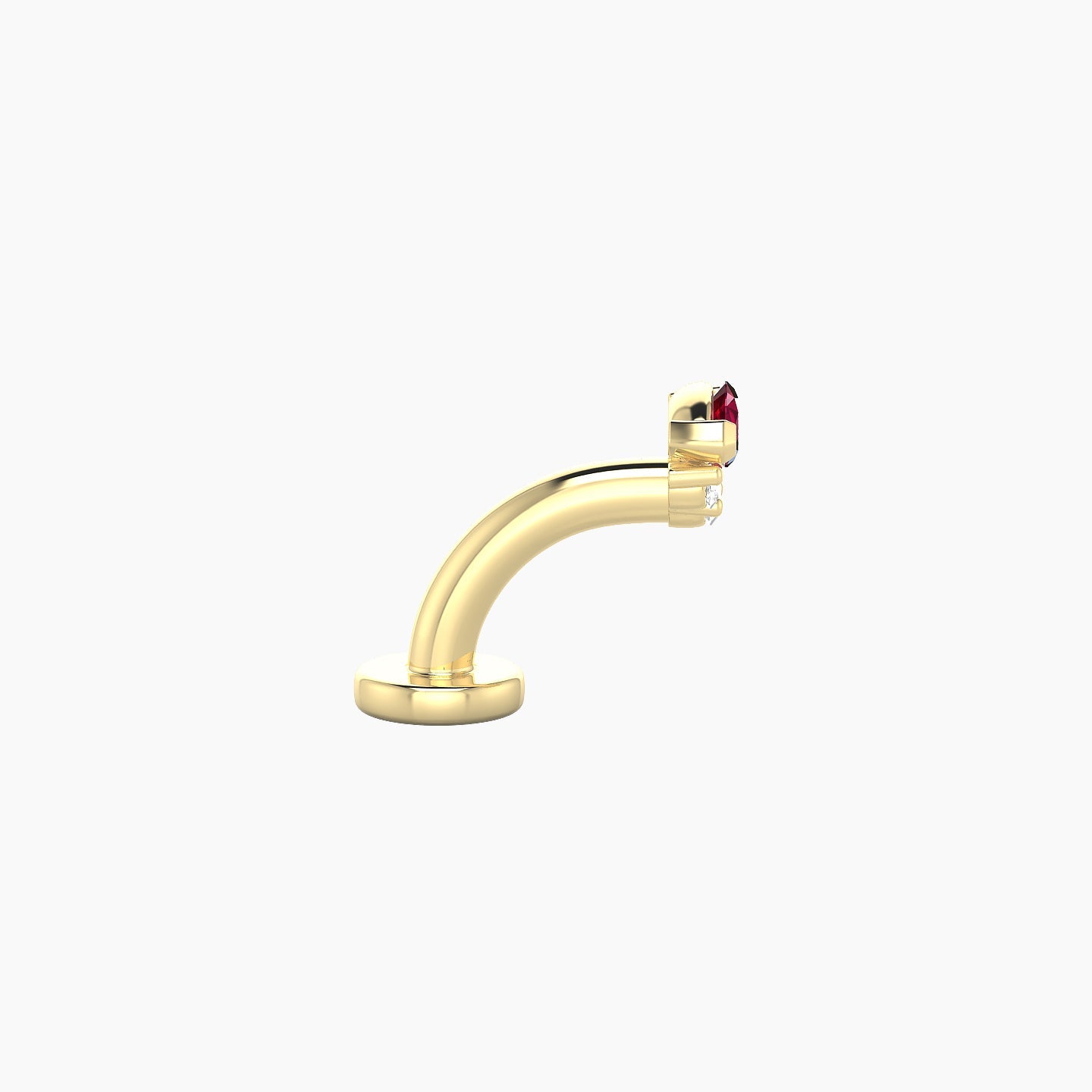 Danu | 18k Yellow Gold 6 mm 5 mm Ruby & Diamond Floating Navel Piercing