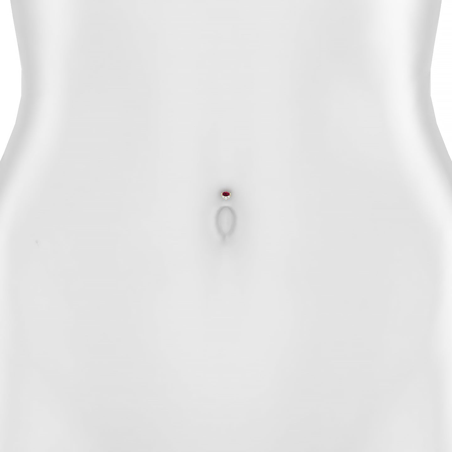 Danu | 18k Yellow Gold 6 mm 5 mm Ruby & Diamond Floating Navel Piercing