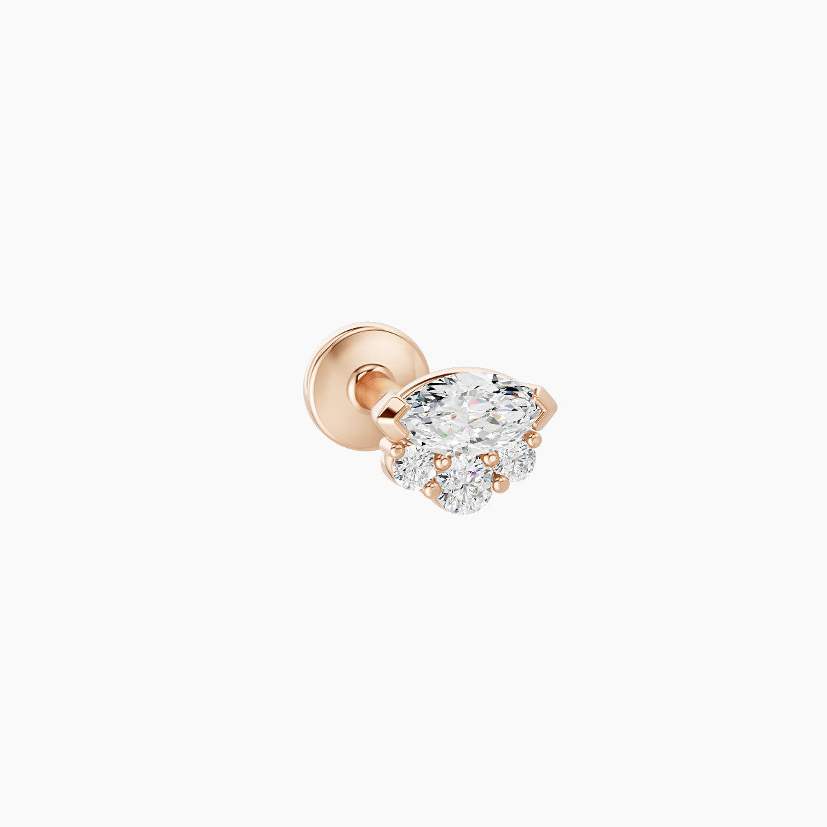Danu | 18k Rose Gold 5 mm 6.5 mm Diamond Nose Piercing