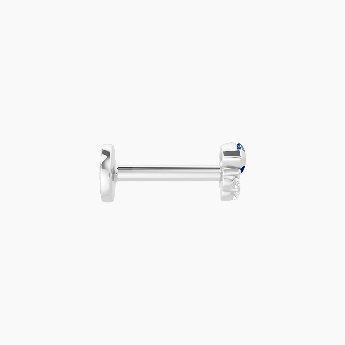 Danu | 18k White Gold 6.5 mm 5 mm Sapphire & Diamond Nose Piercing