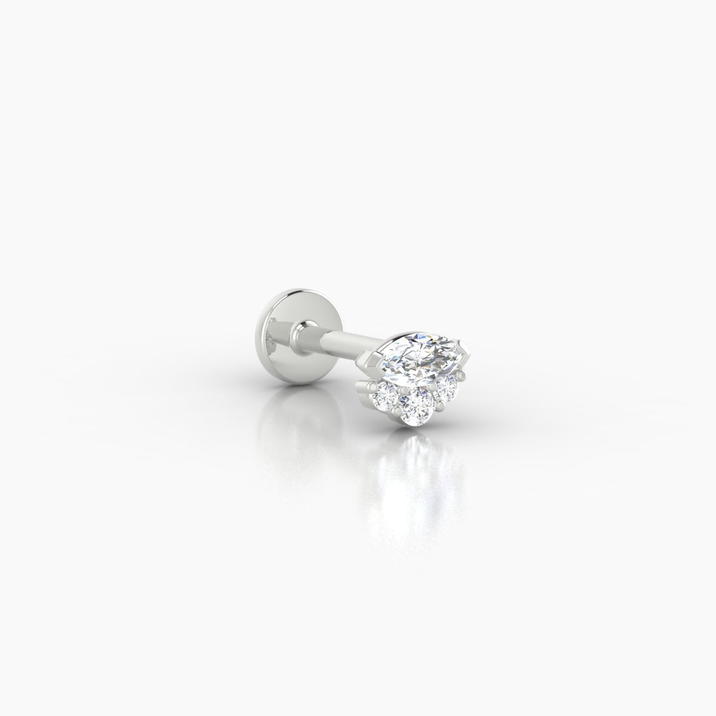 Danu | 18k White Gold 5 mm 6.5 mm Diamond Nose Piercing
