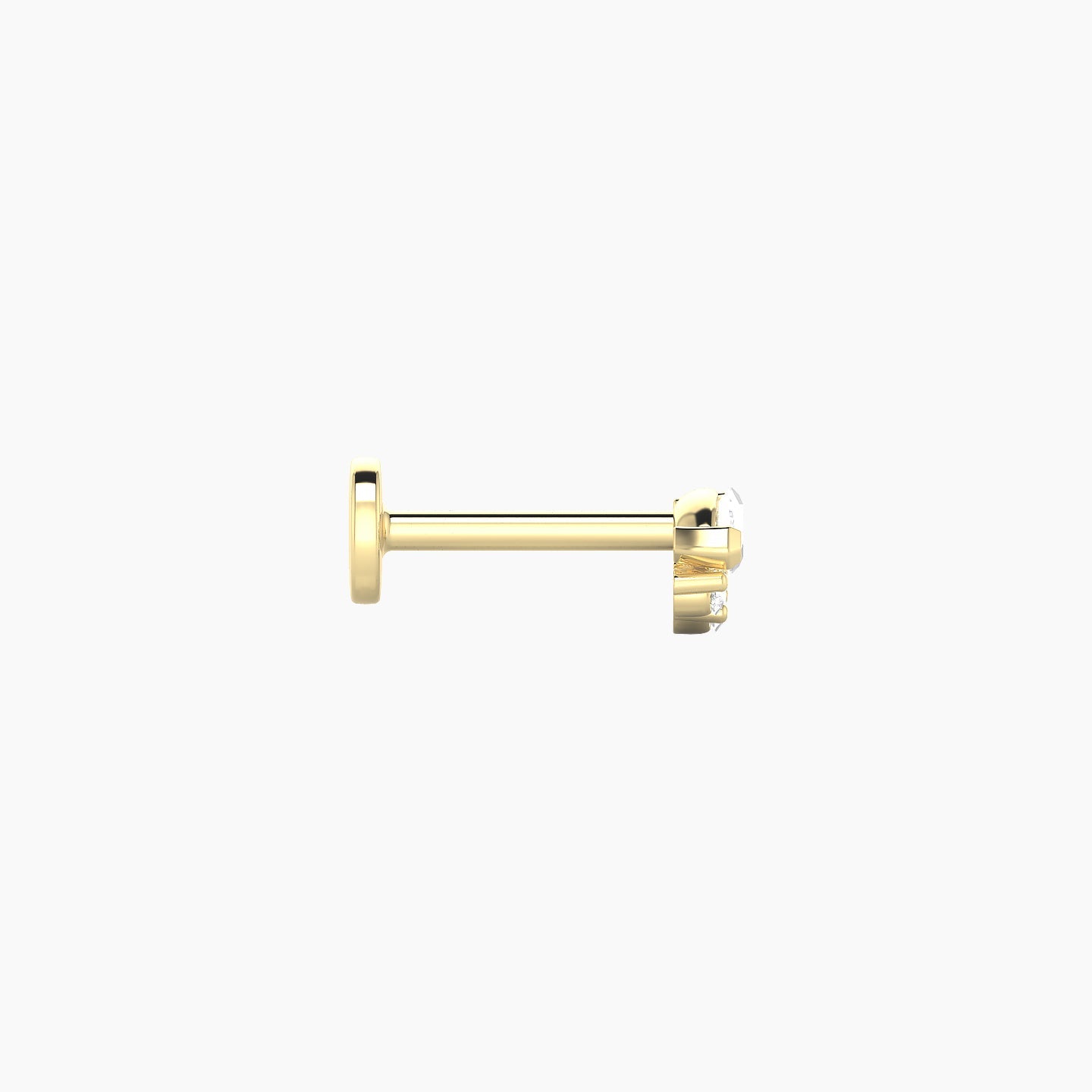 Danu | 18k Yellow Gold 5 mm 6.5 mm Diamond Nose Piercing