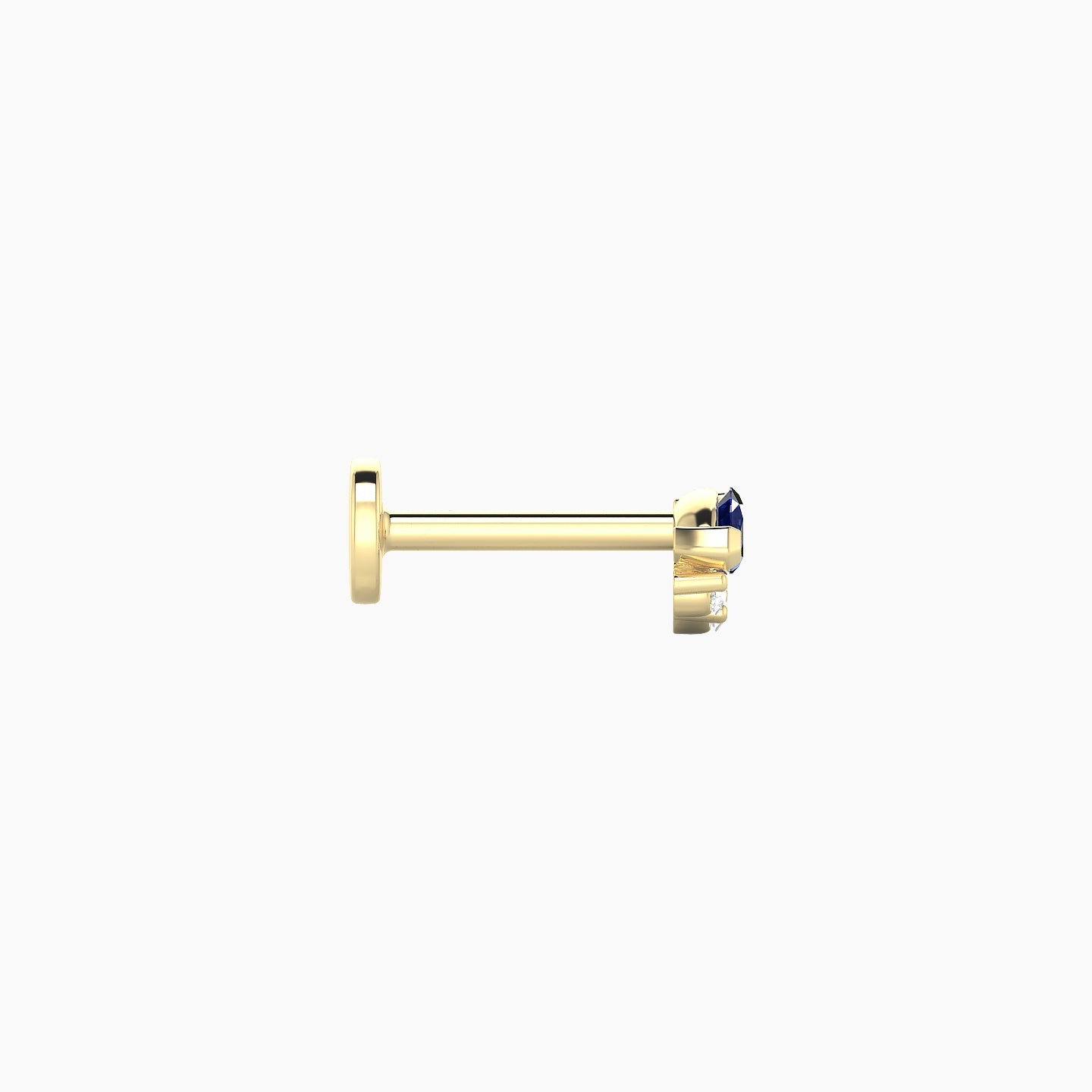 Danu | 18k Yellow Gold 6.5 mm 5 mm Sapphire & Diamond Nose Piercing