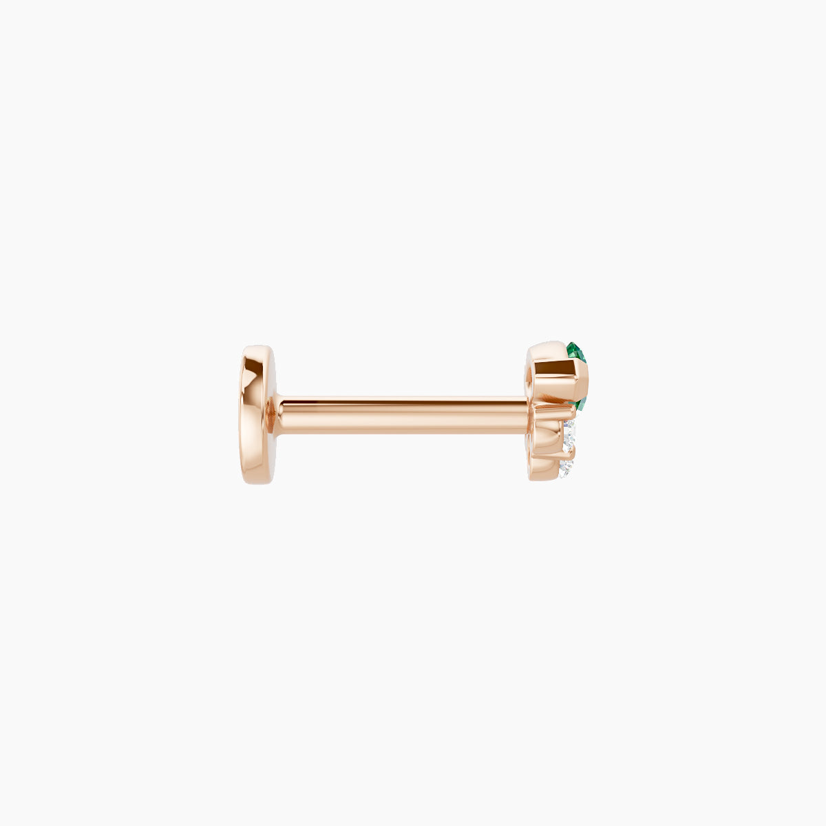 Danu | 18k Rose Gold 6.5 mm 5 mm Emerald & Diamond Piercing