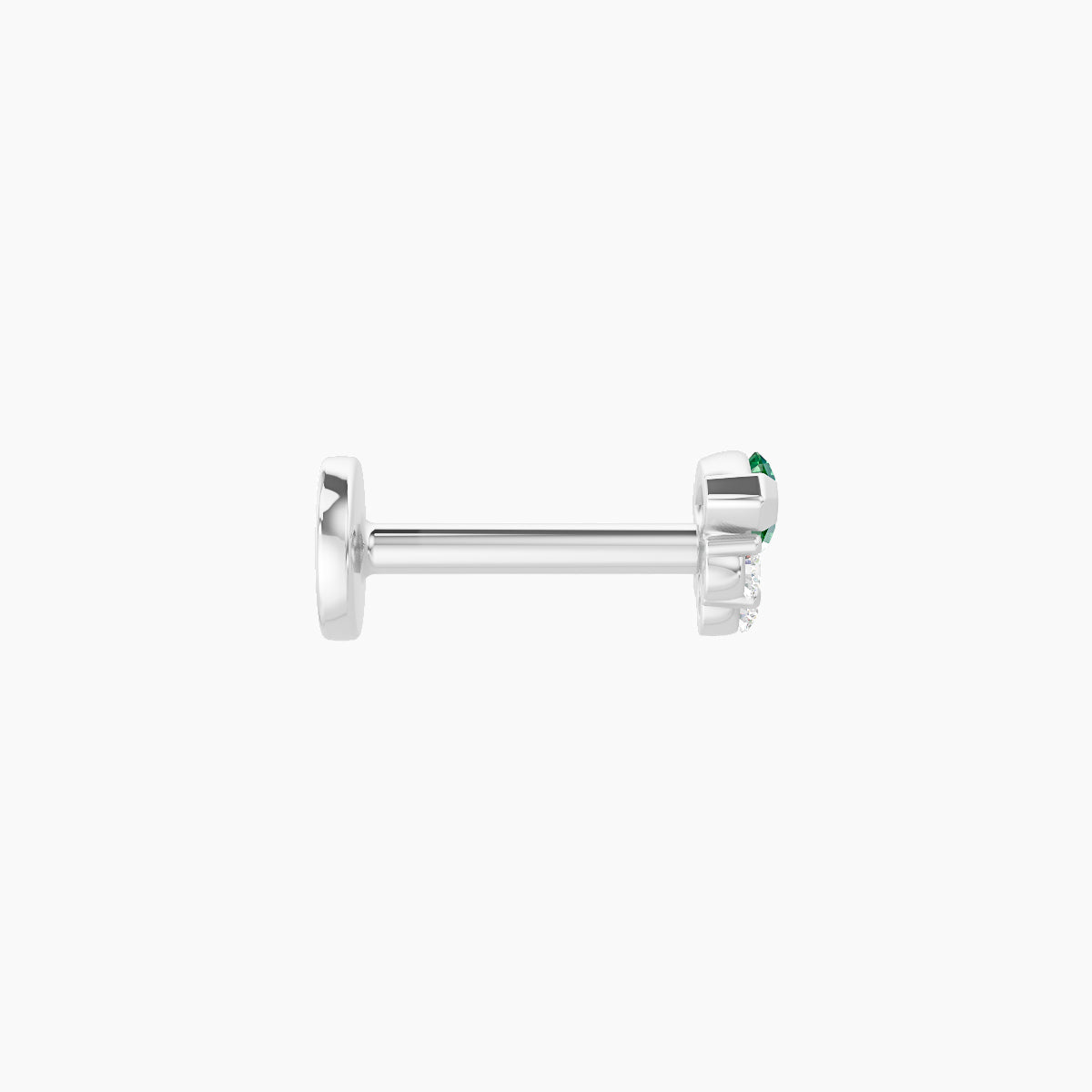 Danu | 18k White Gold 6.5 mm 5 mm Emerald & Diamond Piercing