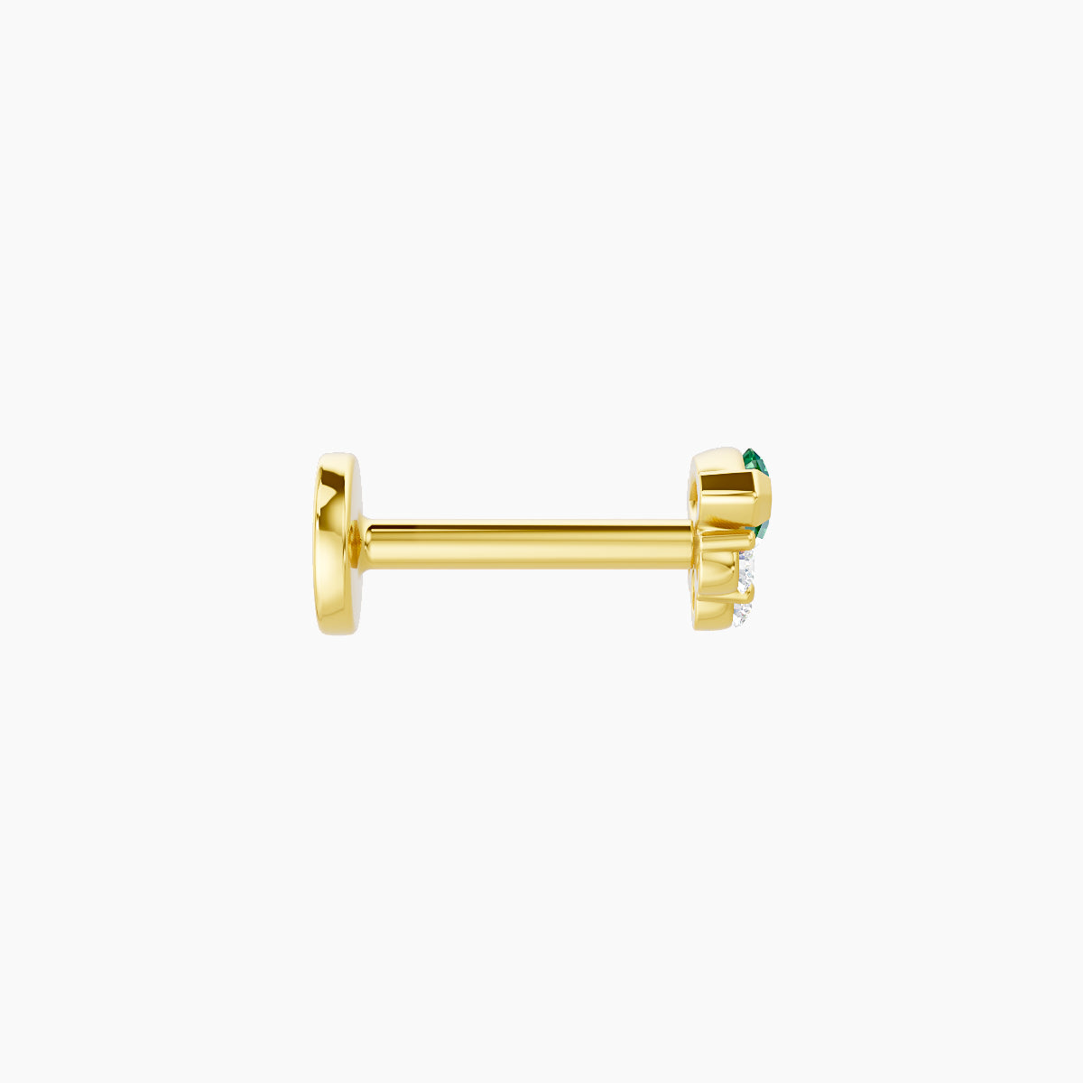Danu | 18k Yellow Gold 6.5 mm 5 mm Emerald & Diamond Piercing