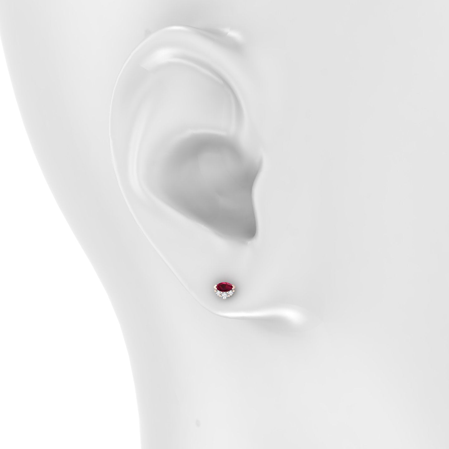 Danu | 18k Rose Gold 6.5 mm 5 mm Ruby & Diamond Piercing