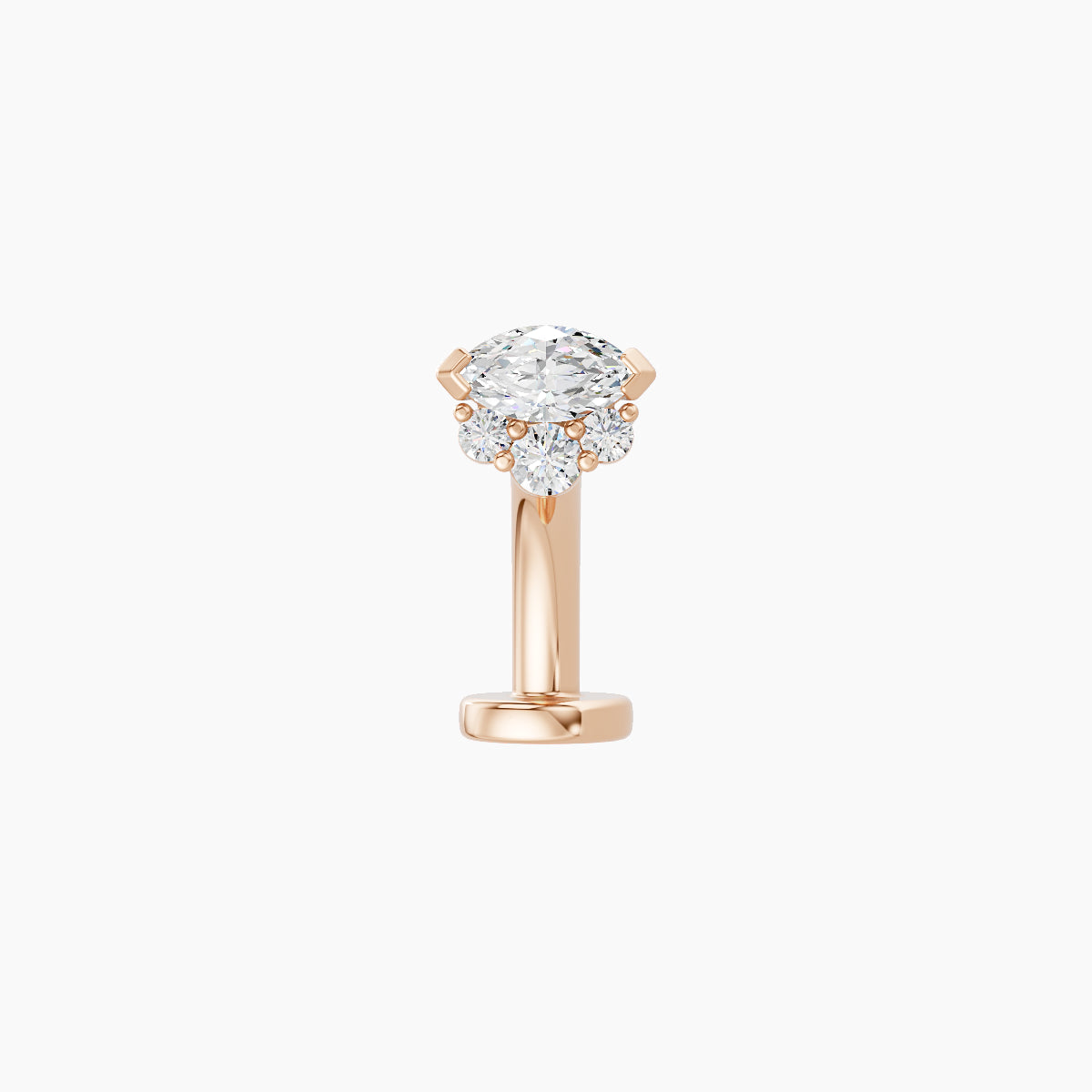 Danu | 18k Rose Gold 5 mm 8 mm Diamond Floating Navel Piercing