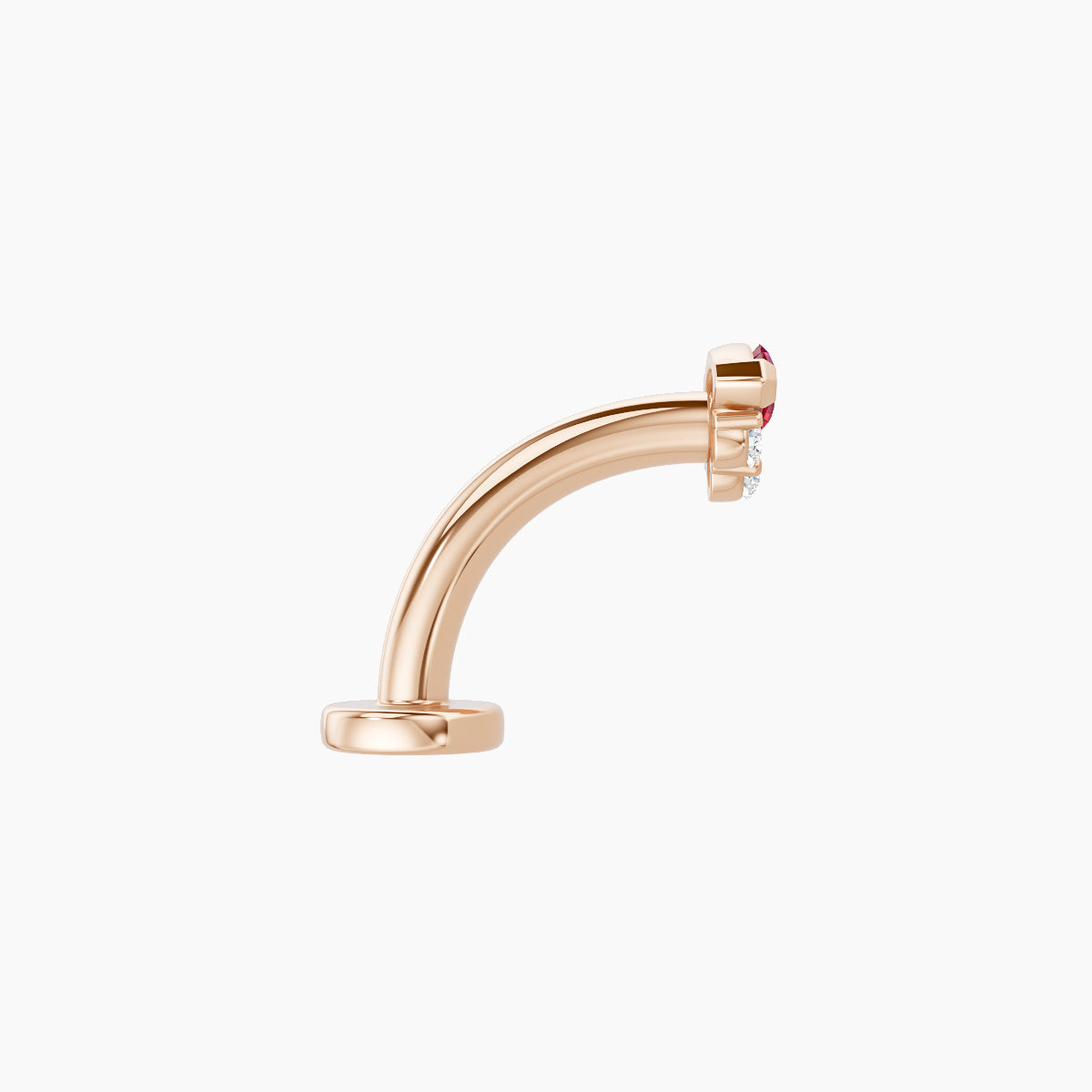 Danu | 18k Rose Gold 8 mm 5 mm Ruby & Diamond Floating Navel Piercing