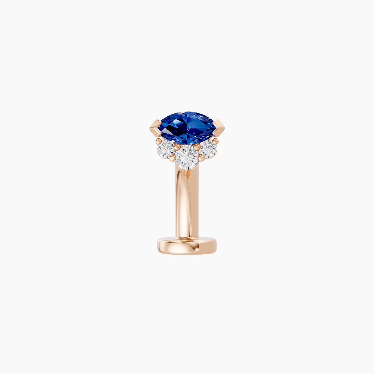 Danu | 18k Rose Gold 8 mm 5 mm Sapphire & Diamond Floating Navel Piercing