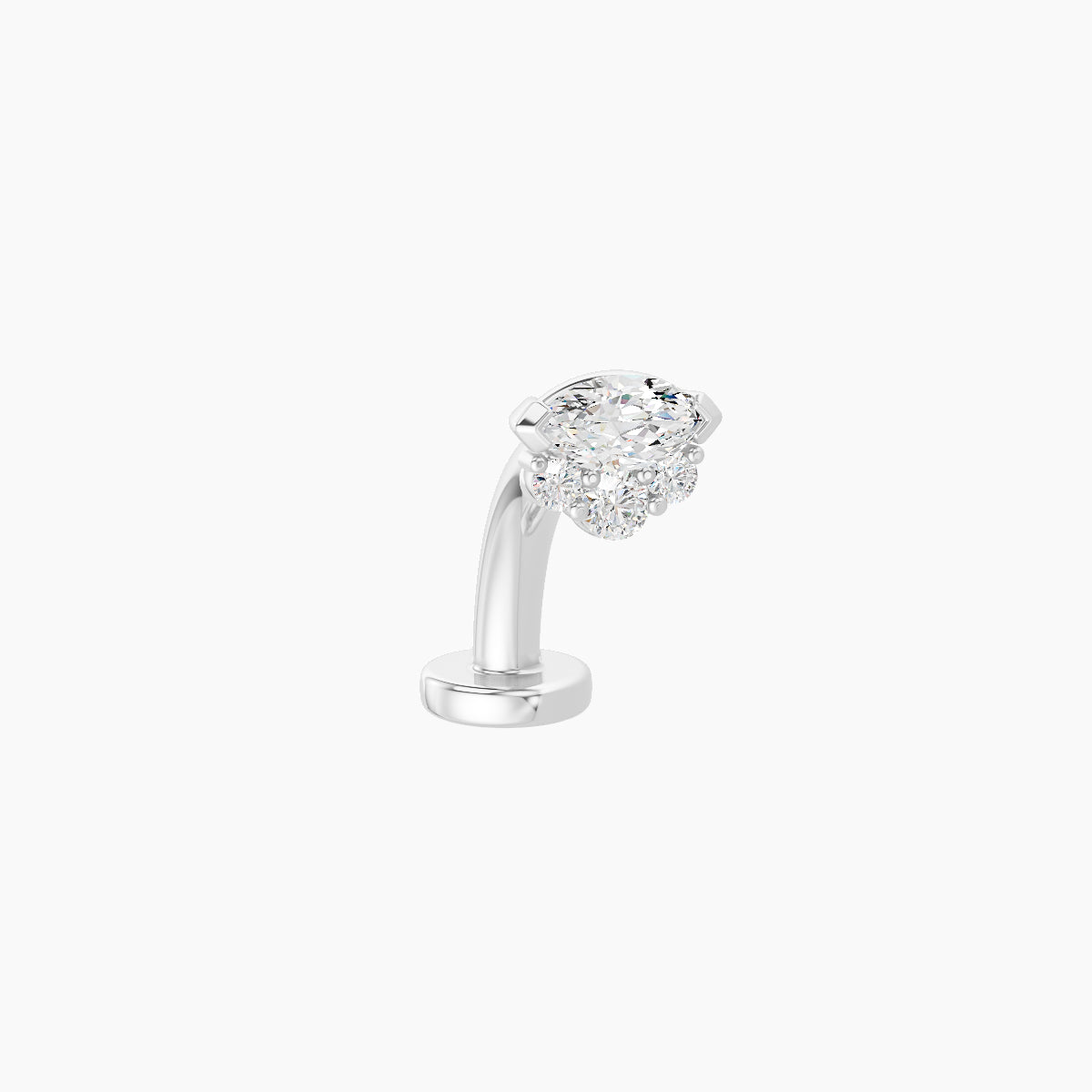 Danu | 18k White Gold 5 mm 8 mm Diamond Floating Navel Piercing