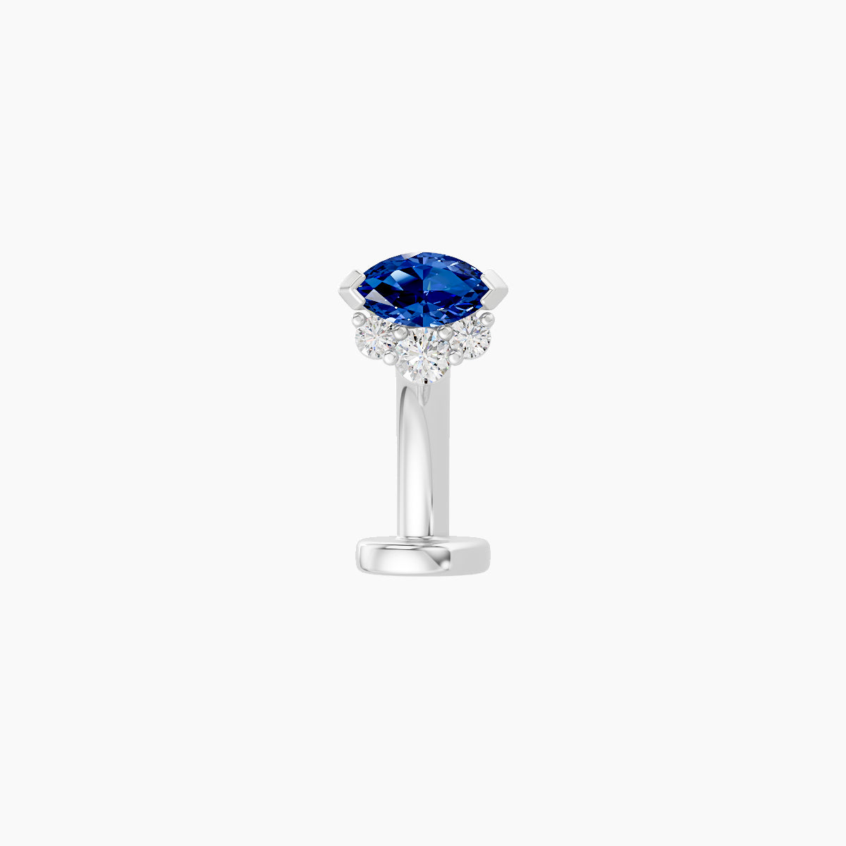 Danu | 18k White Gold 8 mm 5 mm Sapphire & Diamond Floating Navel Piercing