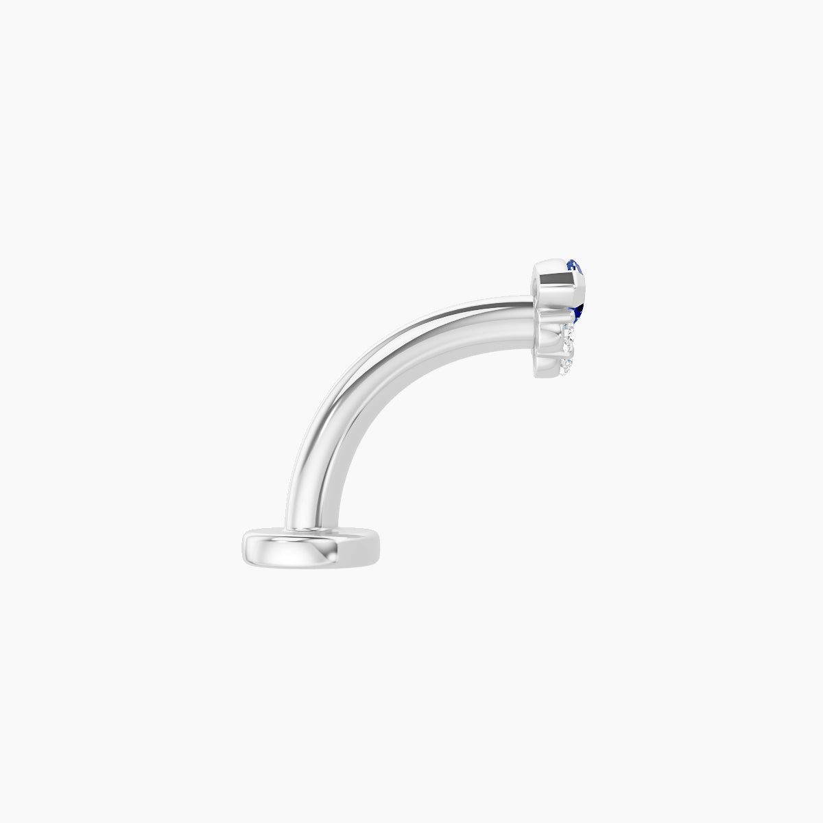 Danu | 18k White Gold 8 mm 5 mm Sapphire & Diamond Floating Navel Piercing