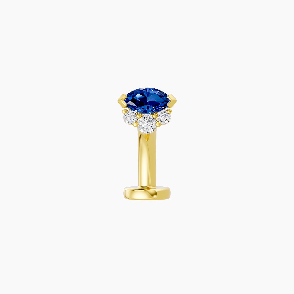 Danu | 18k Yellow Gold 8 mm 5 mm Sapphire & Diamond Floating Navel Piercing