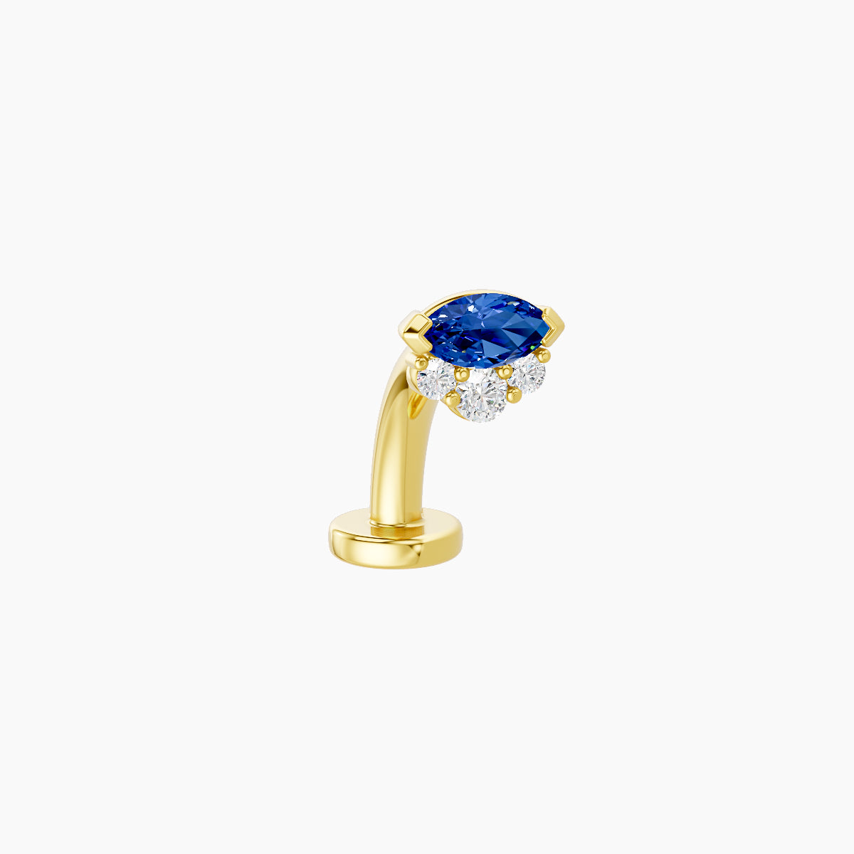 Danu | 18k Yellow Gold 8 mm 5 mm Sapphire & Diamond Floating Navel Piercing