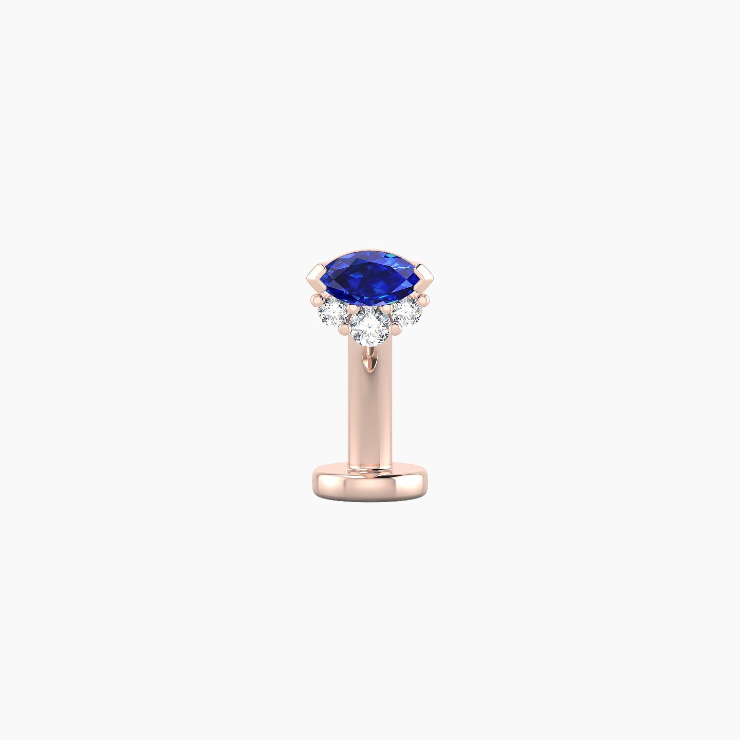 Danu | 18k Rose Gold 8 mm 5 mm Sapphire & Diamond Floating Navel Piercing