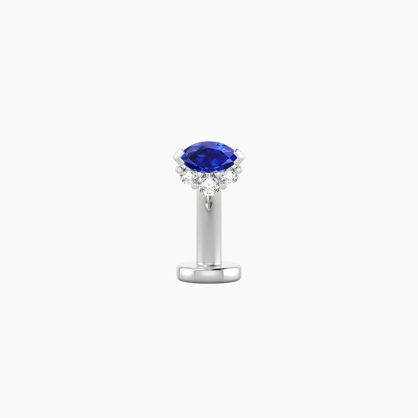 Danu | 18k White Gold 8 mm 5 mm Sapphire & Diamond Floating Navel Piercing