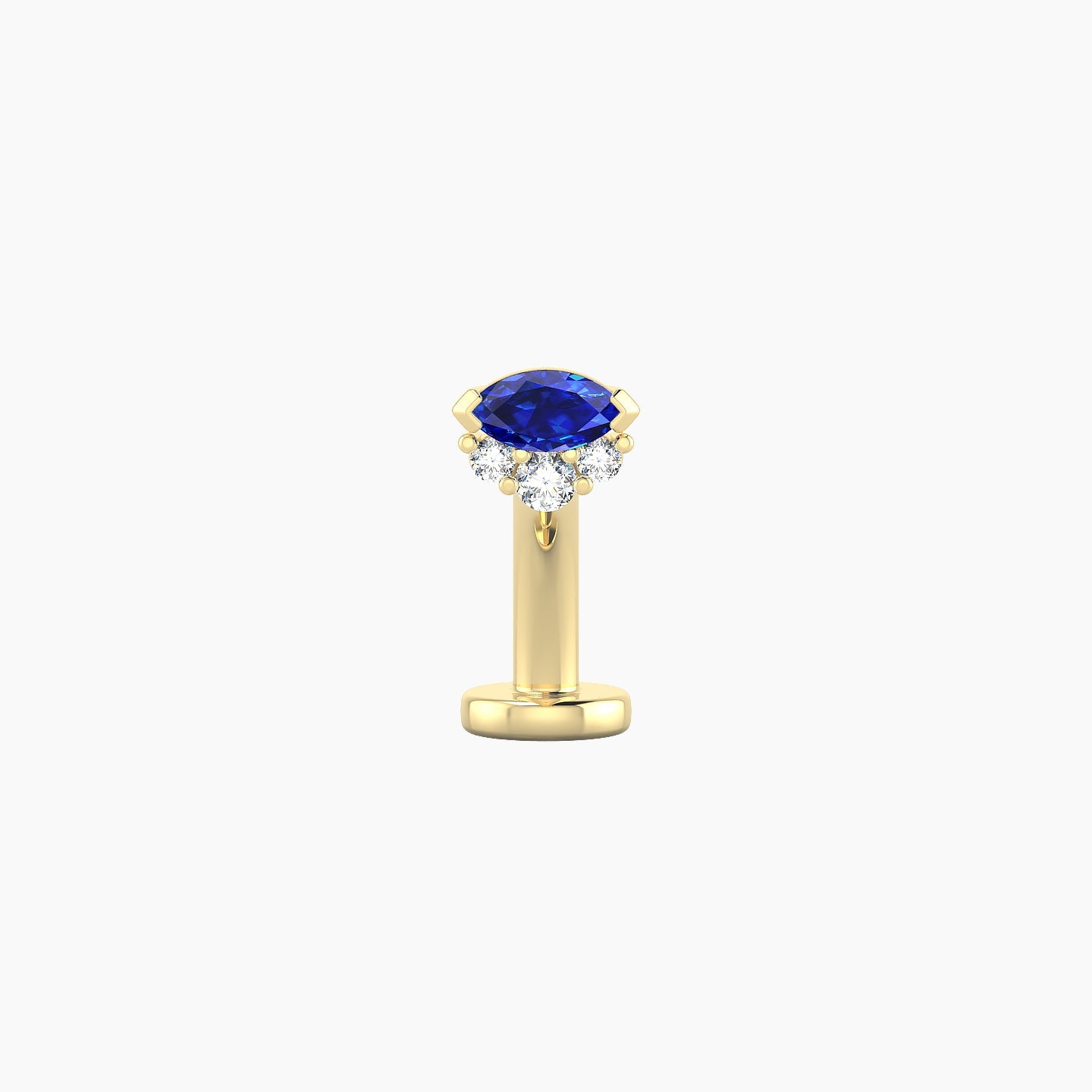 Danu | 18k Yellow Gold 8 mm 5 mm Sapphire & Diamond Floating Navel Piercing