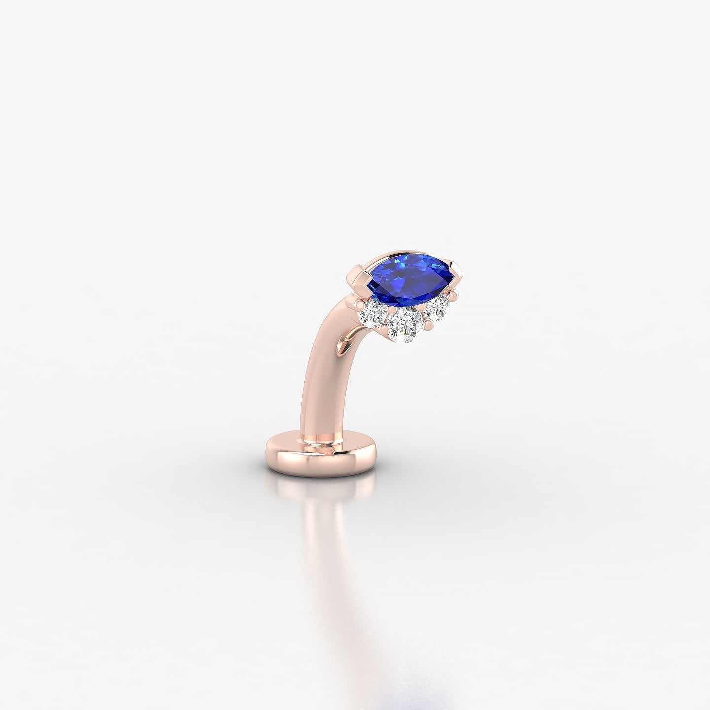 Danu | 18k Rose Gold 8 mm 5 mm Sapphire & Diamond Floating Navel Piercing