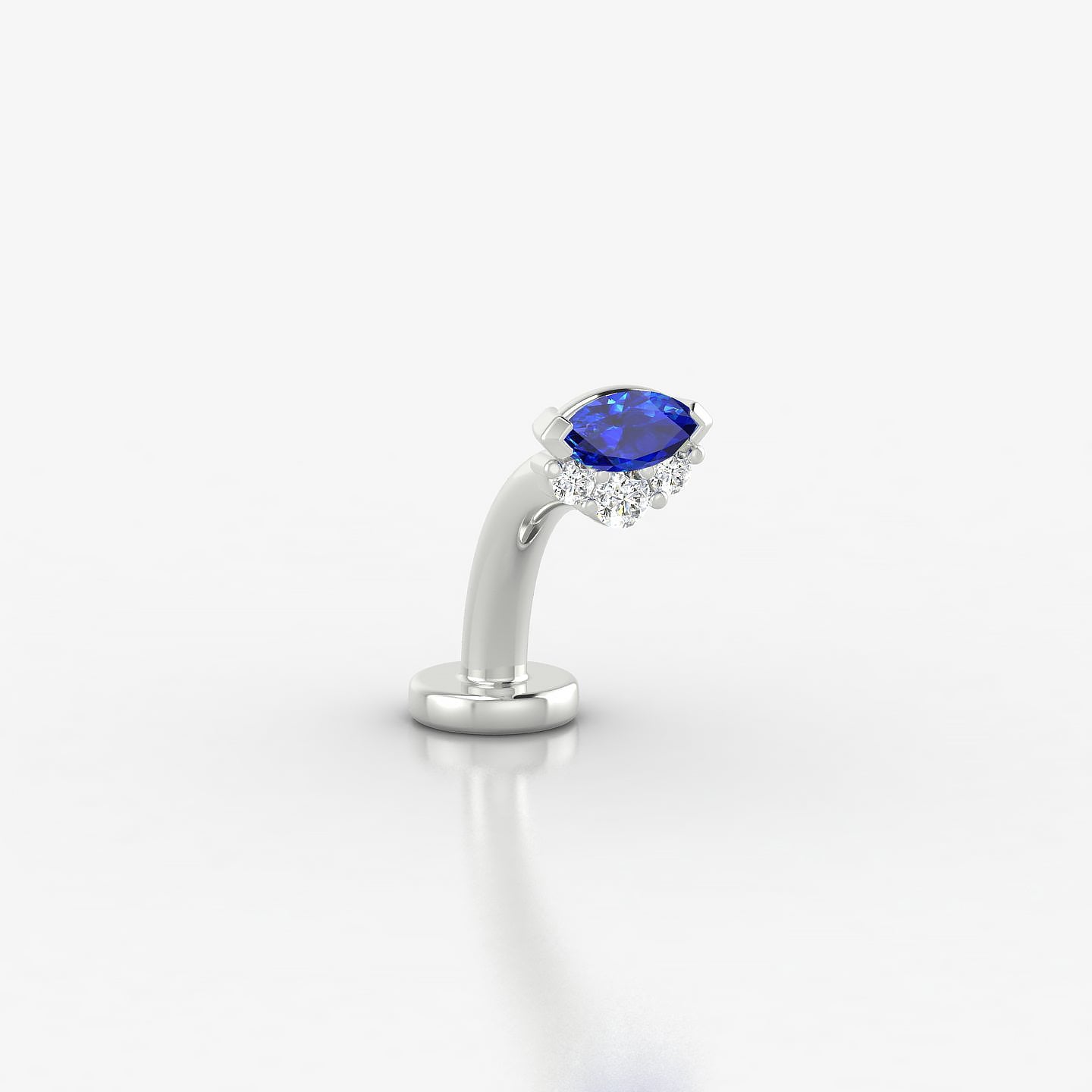 Danu | 18k White Gold 8 mm 5 mm Sapphire & Diamond Floating Navel Piercing