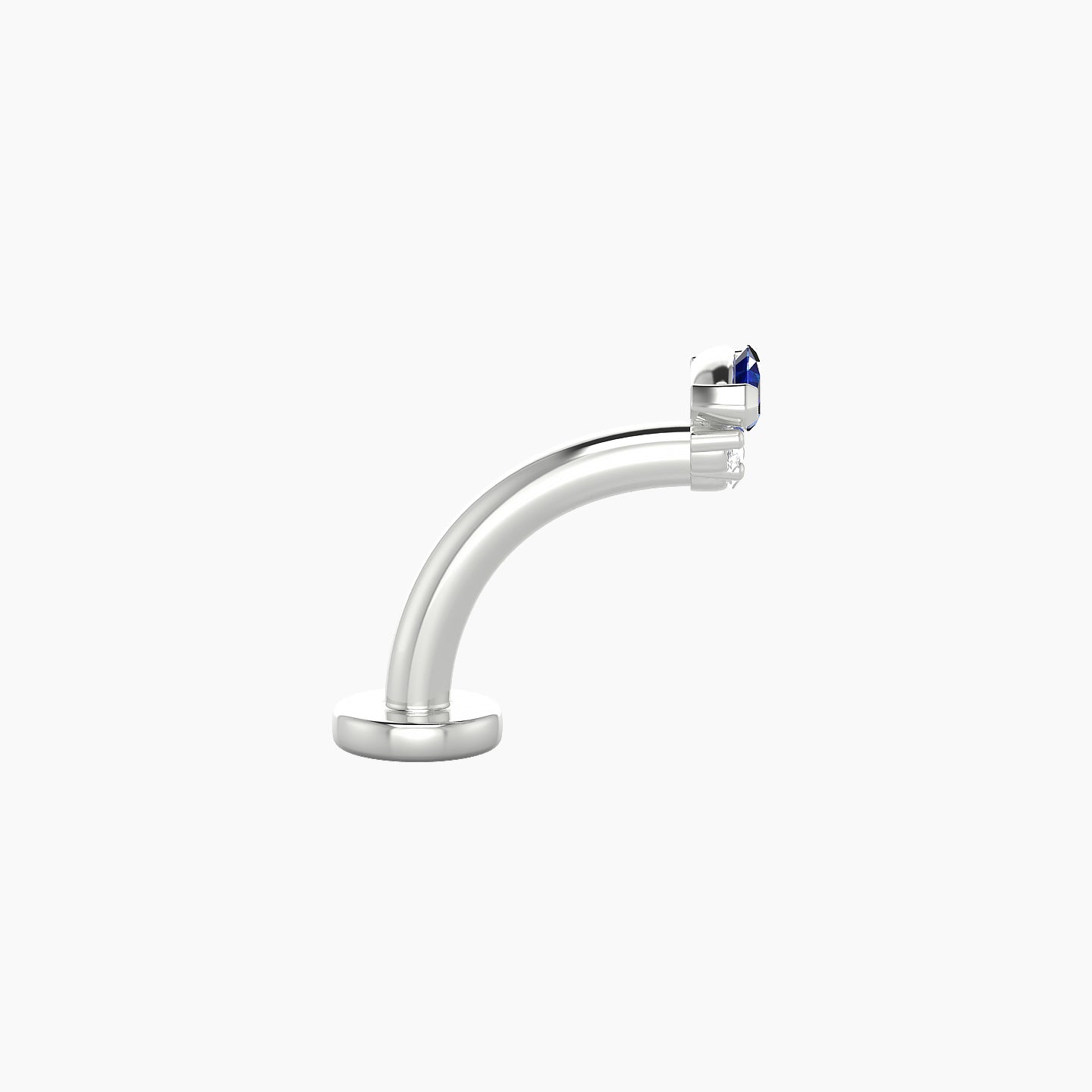 Danu | 18k White Gold 8 mm 5 mm Sapphire & Diamond Floating Navel Piercing