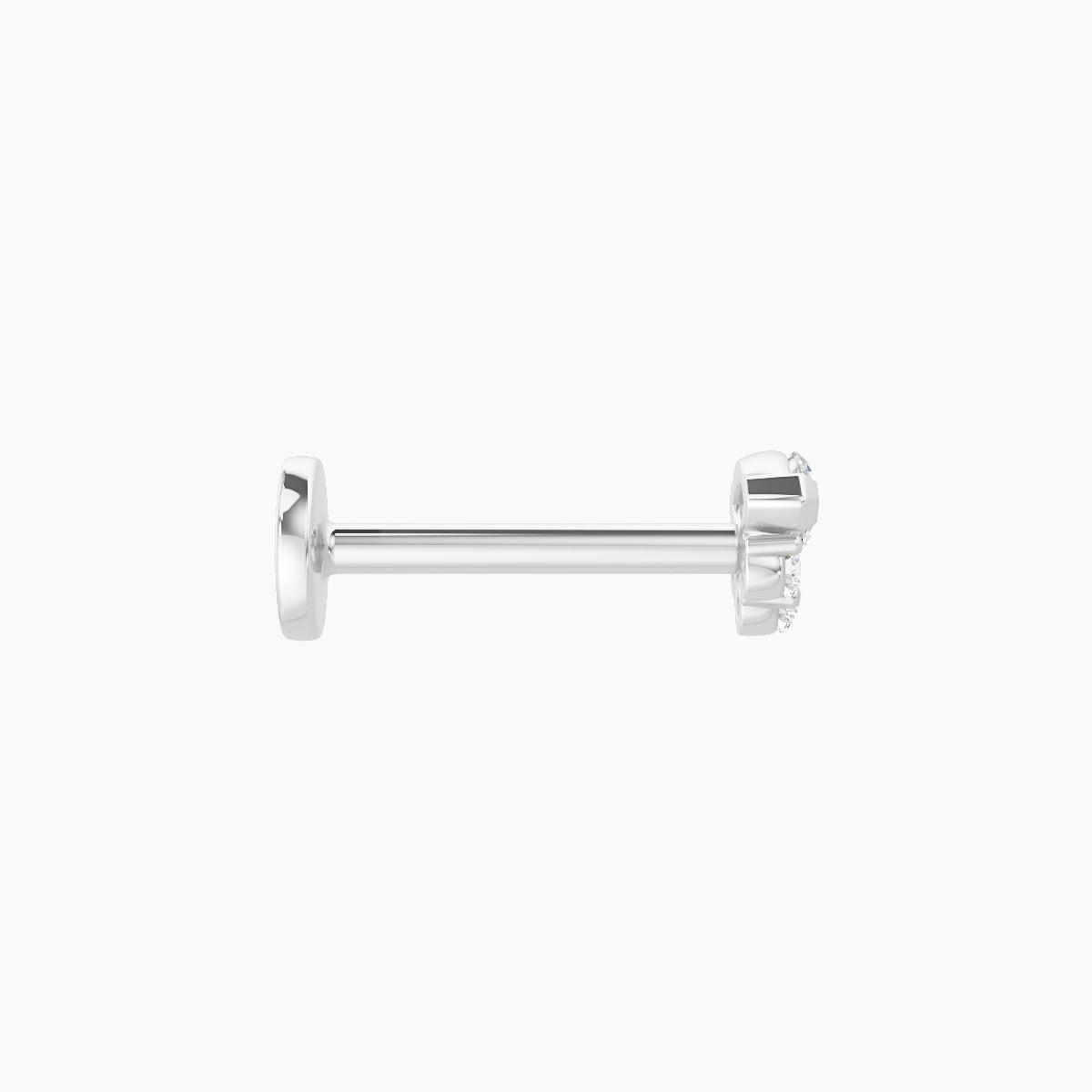 Danu | 18k White Gold 5 mm 8 mm Diamond Nose Piercing