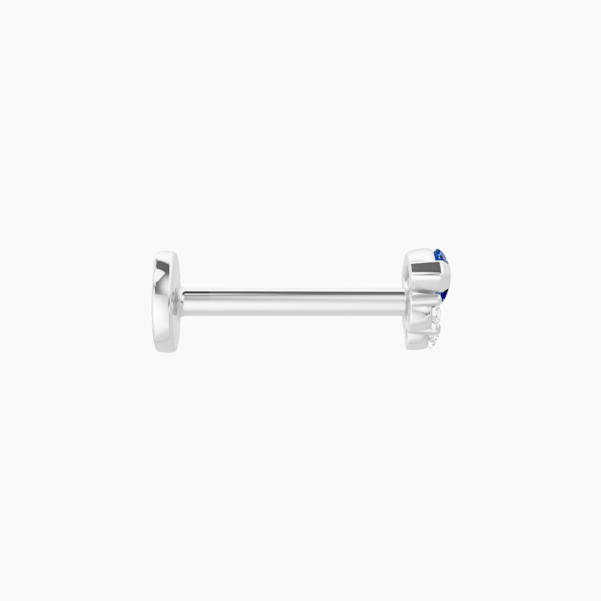 Danu | 18k White Gold 8 mm 5 mm Sapphire & Diamond Nose Piercing