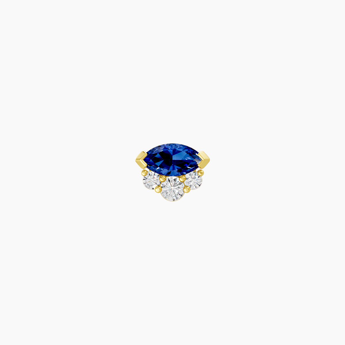 Danu | 18k Yellow Gold 8 mm 5 mm Sapphire & Diamond Nose Piercing