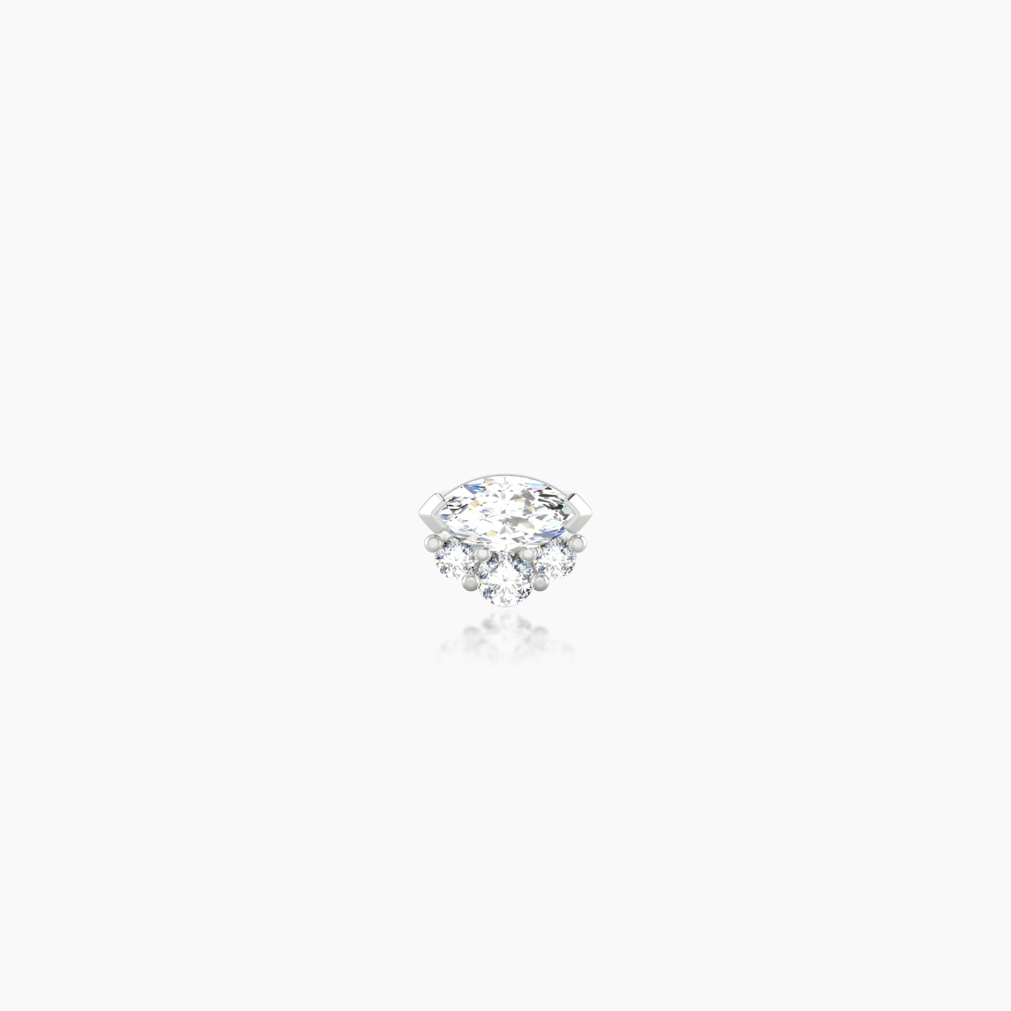 Danu | 18k White Gold 5 mm 8 mm Diamond Nose Piercing