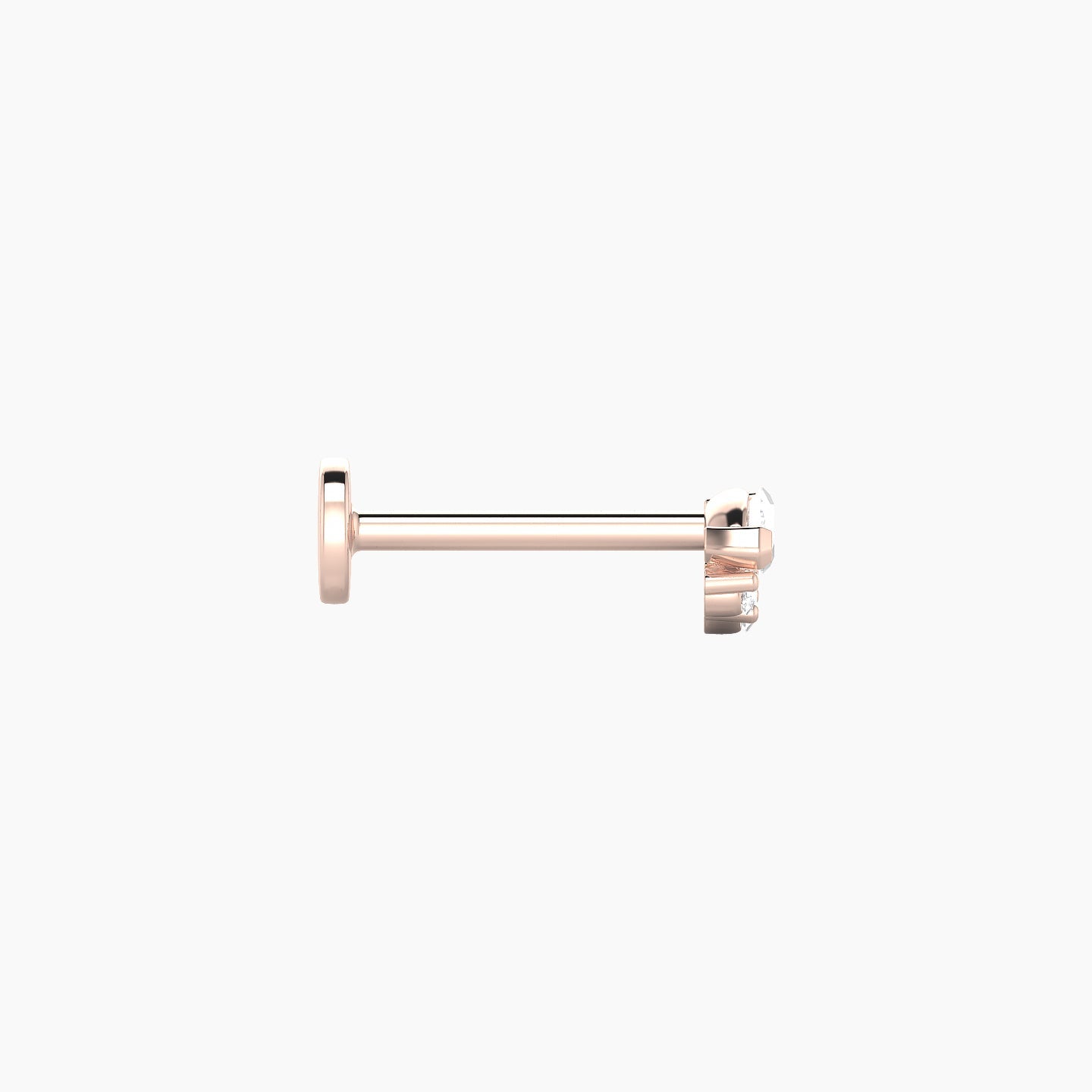Danu | 18k Rose Gold 5 mm 8 mm Diamond Nose Piercing