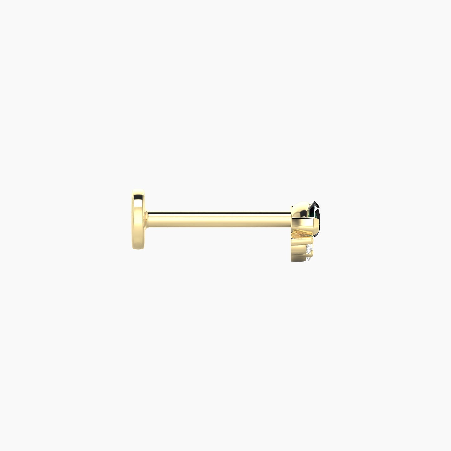 Danu | 18k Yellow Gold 8 mm 5 mm Emerald & Diamond Nose Piercing