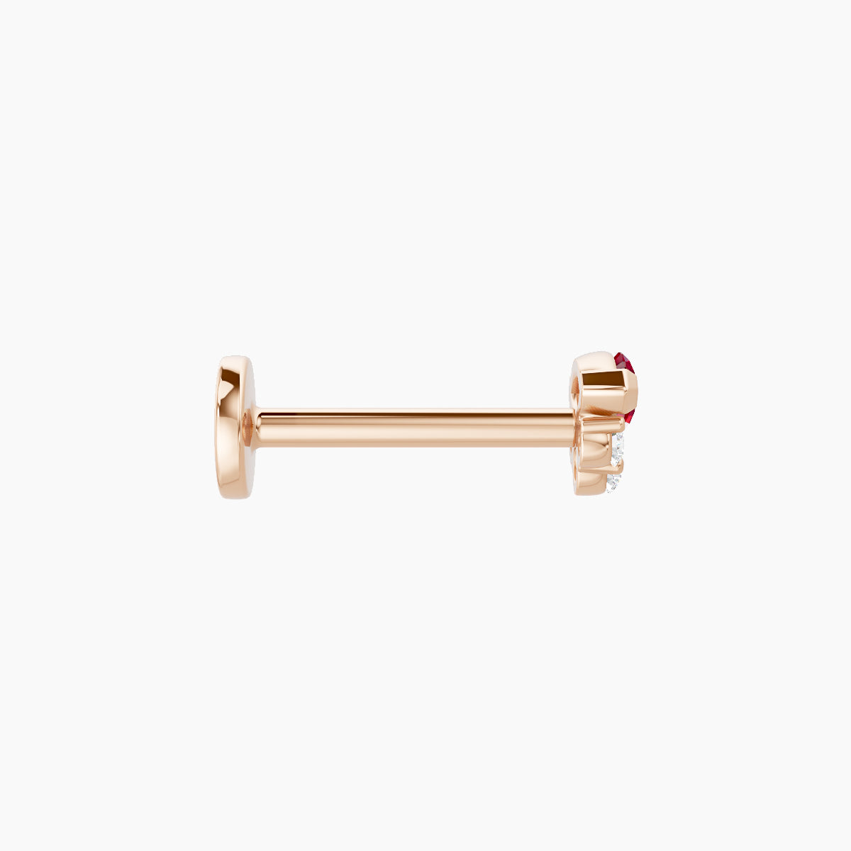 Danu | 18k Rose Gold 8 mm 5 mm Ruby & Diamond Piercing
