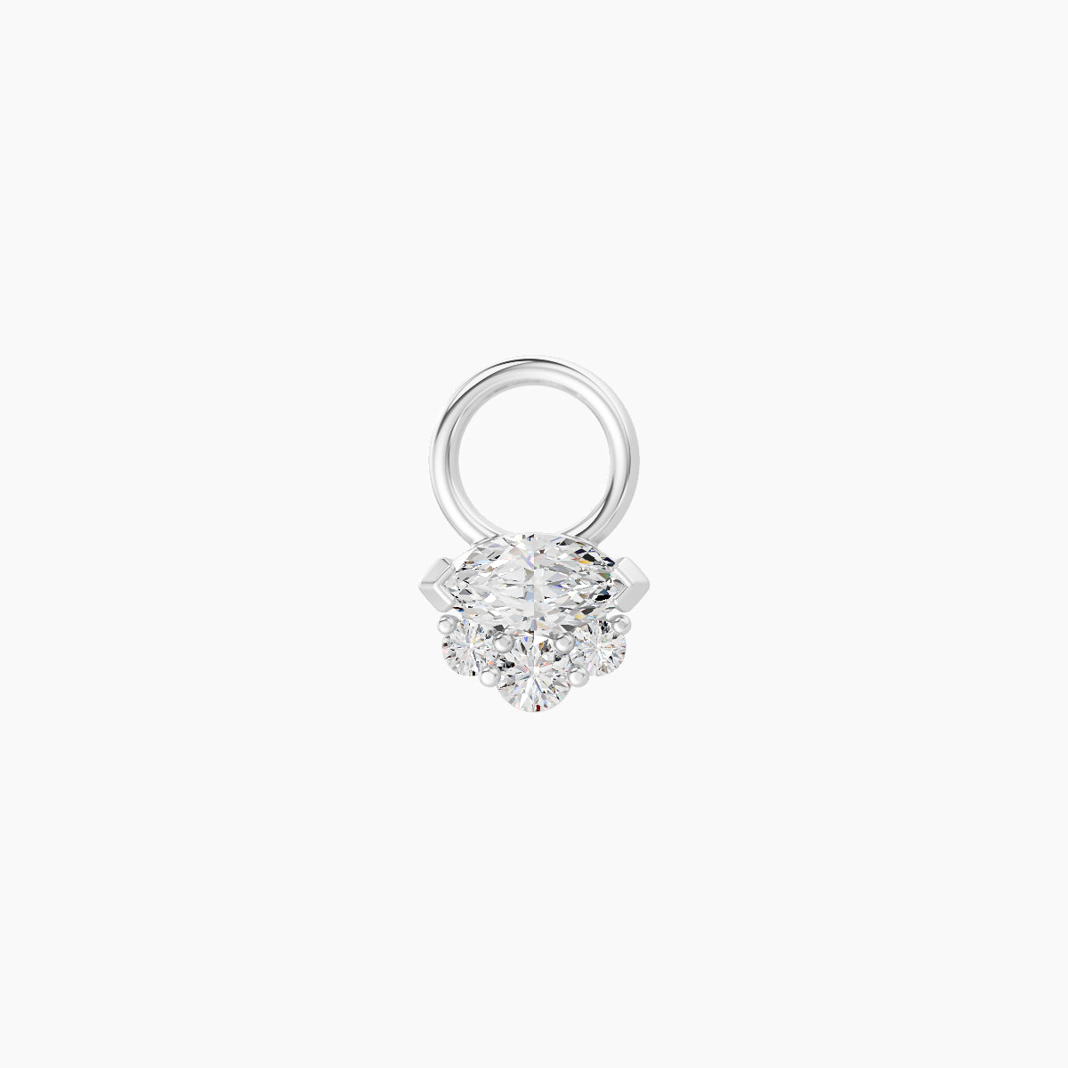 Danu | 18k White Gold 5 mm Diamond Charm