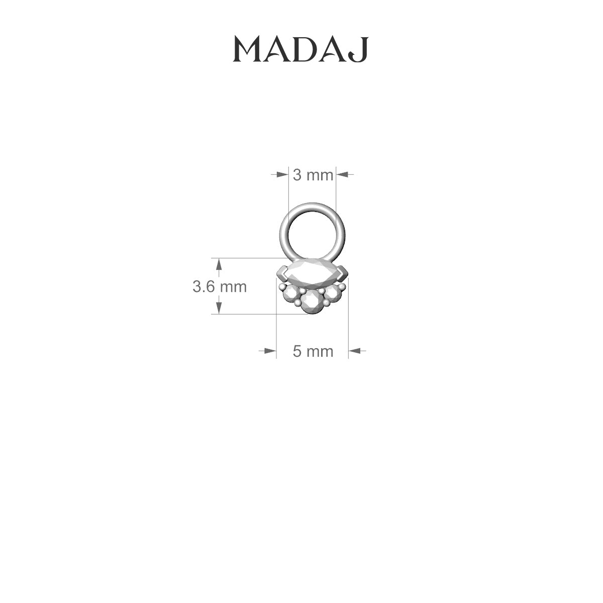Danu | 18k White Gold 5 mm Diamond Charm
