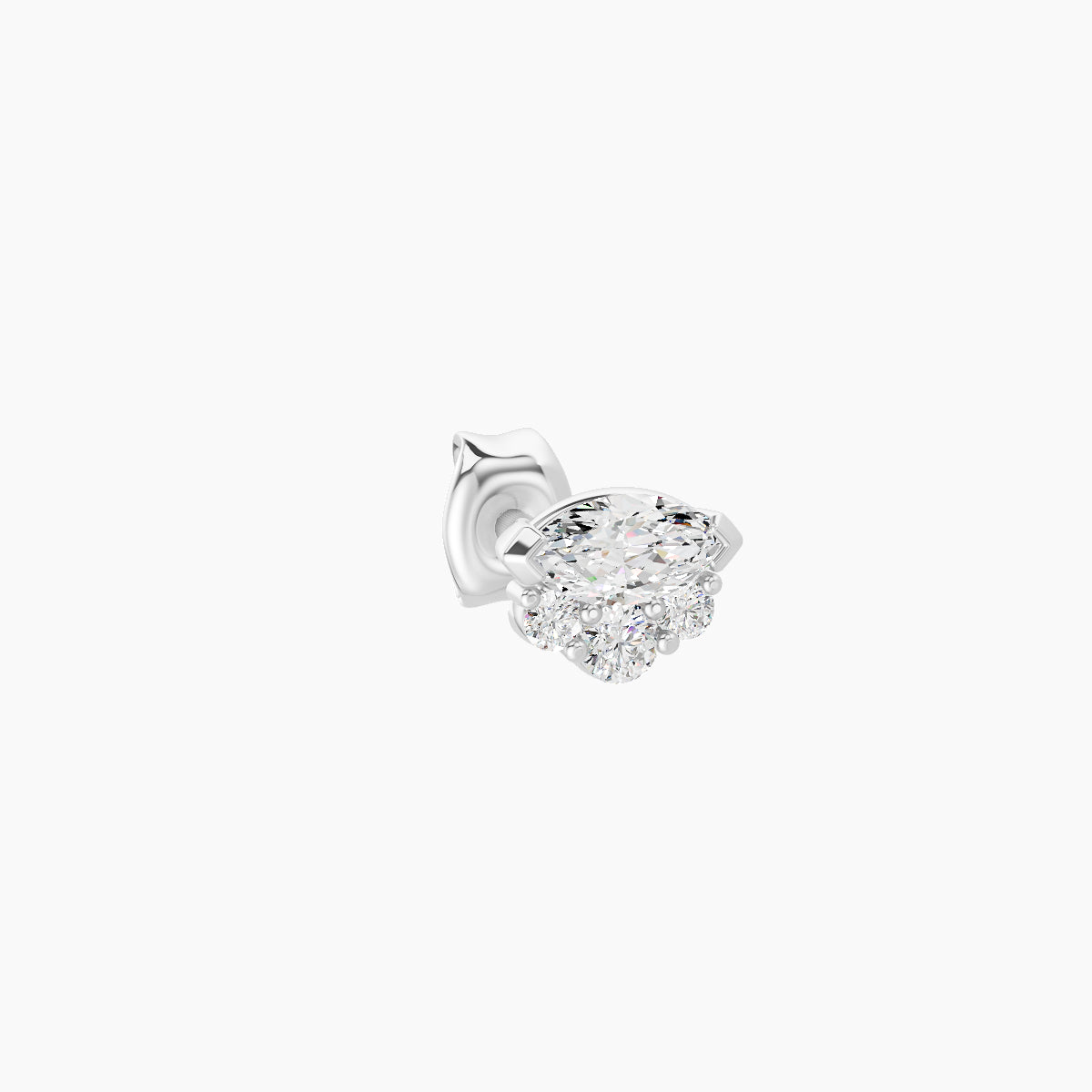 Danu | 18k White Gold 5 mm Diamond Earring