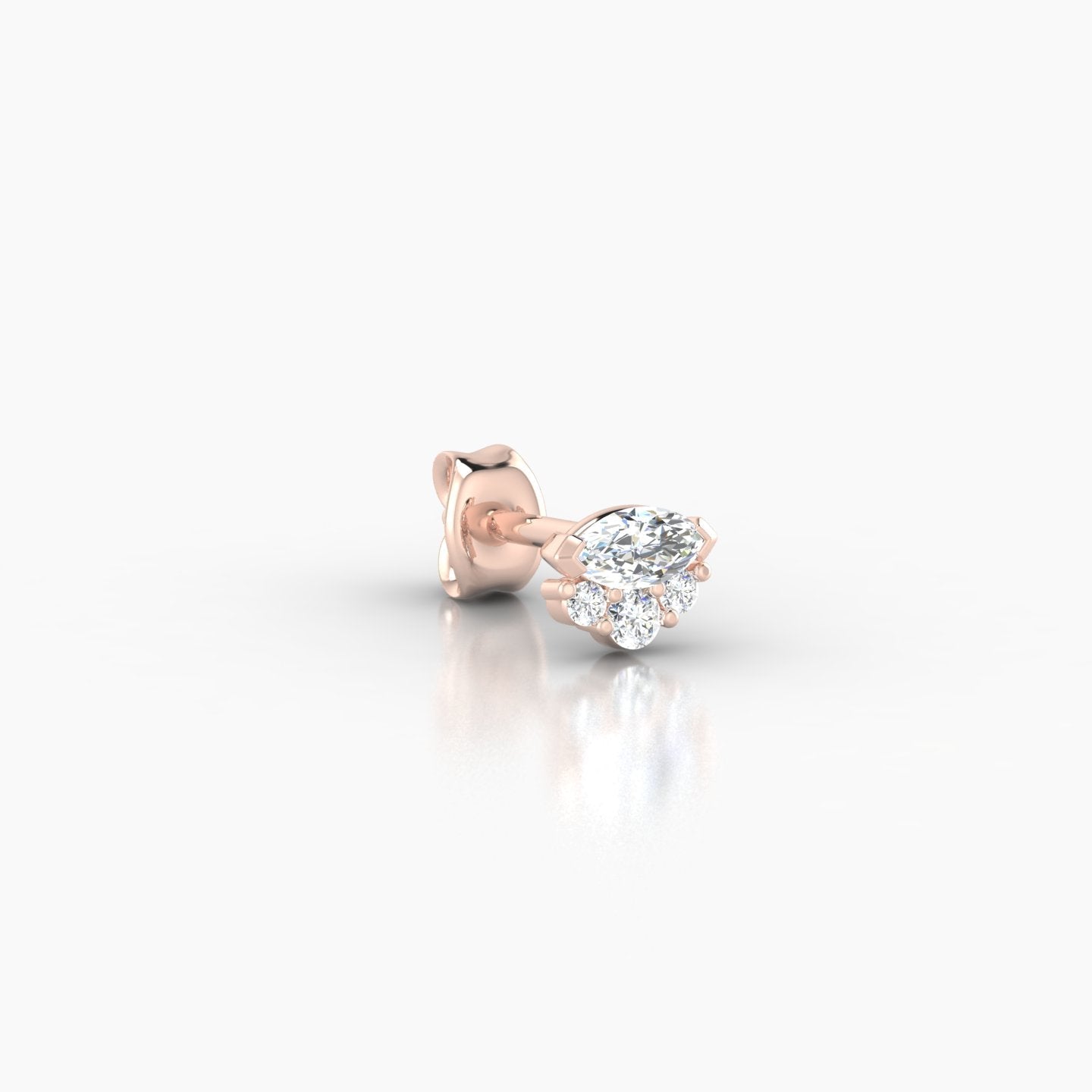 Danu | 18k Rose Gold 5 mm Diamond Earring