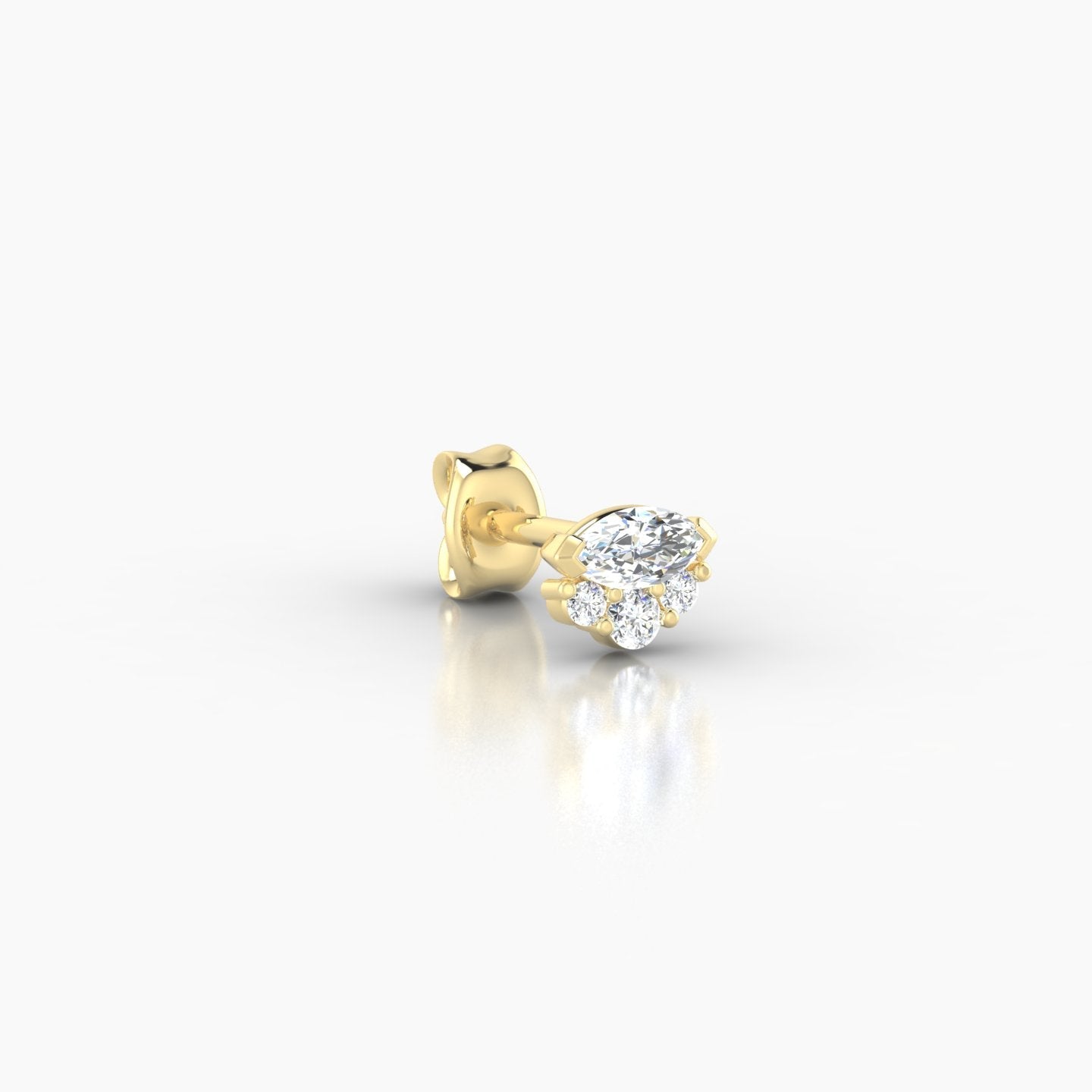 Danu | 18k Yellow Gold 5 mm Diamond Earring