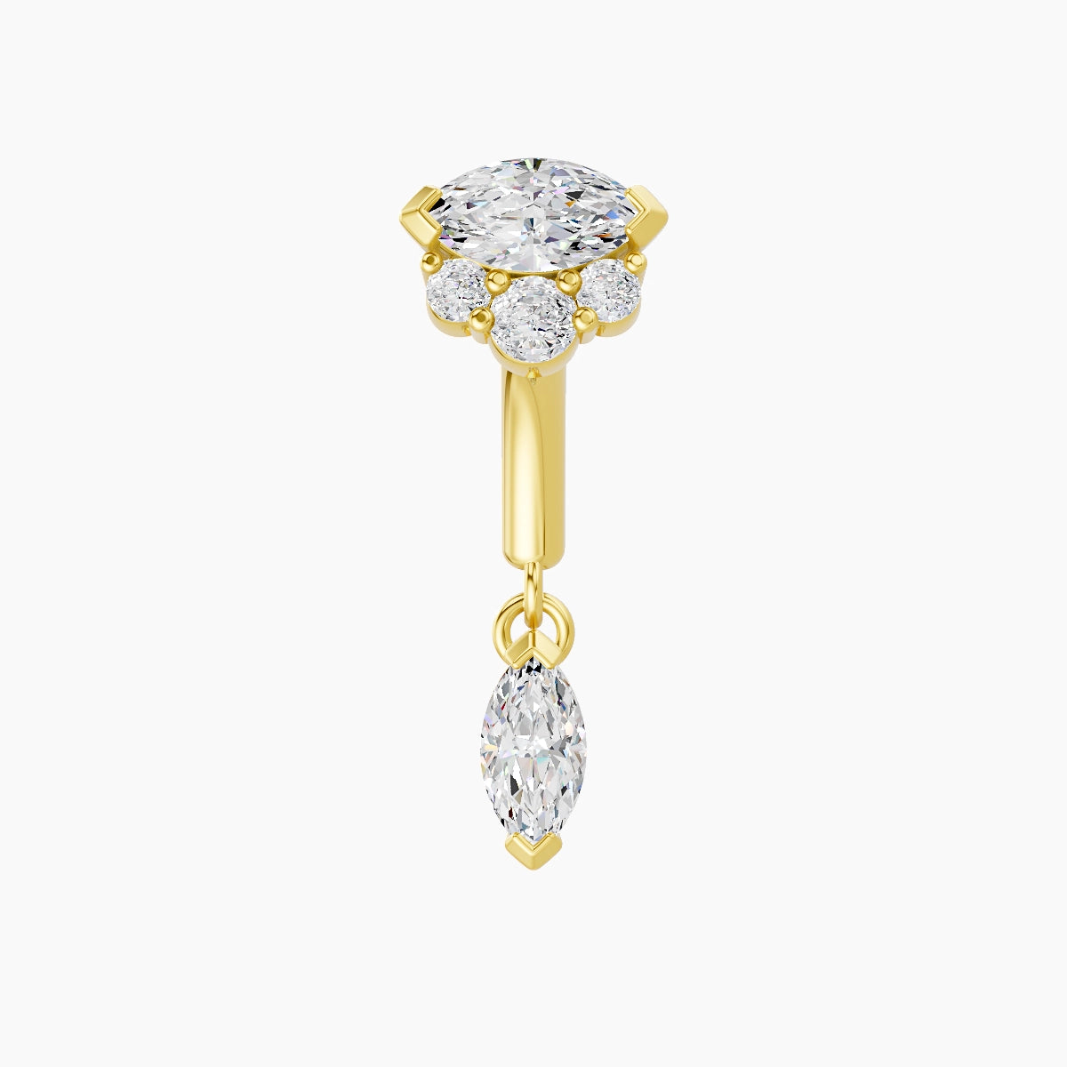 Danu | 18k Yellow Gold 6 mm Diamond Rook Piercing