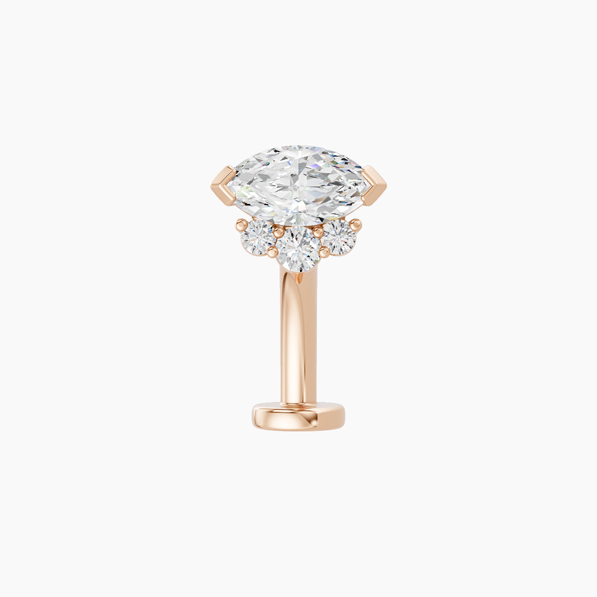 Danu | 18k Rose Gold 7 mm 10 mm Diamond Floating Navel Piercing