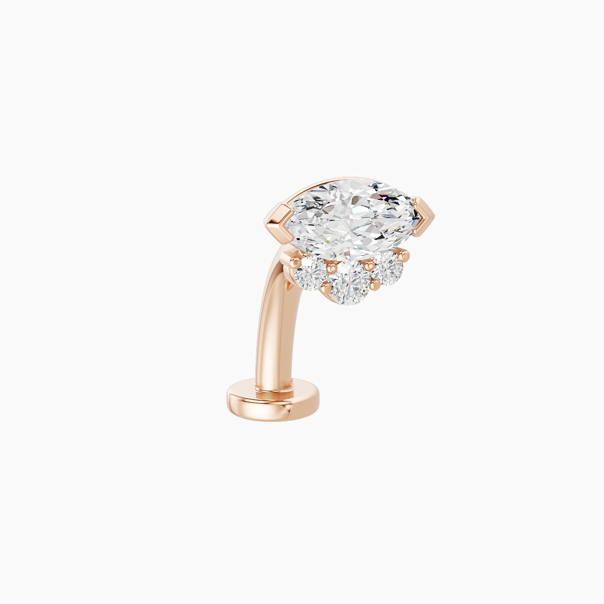 Danu | 18k Rose Gold 7 mm 10 mm Diamond Floating Navel Piercing