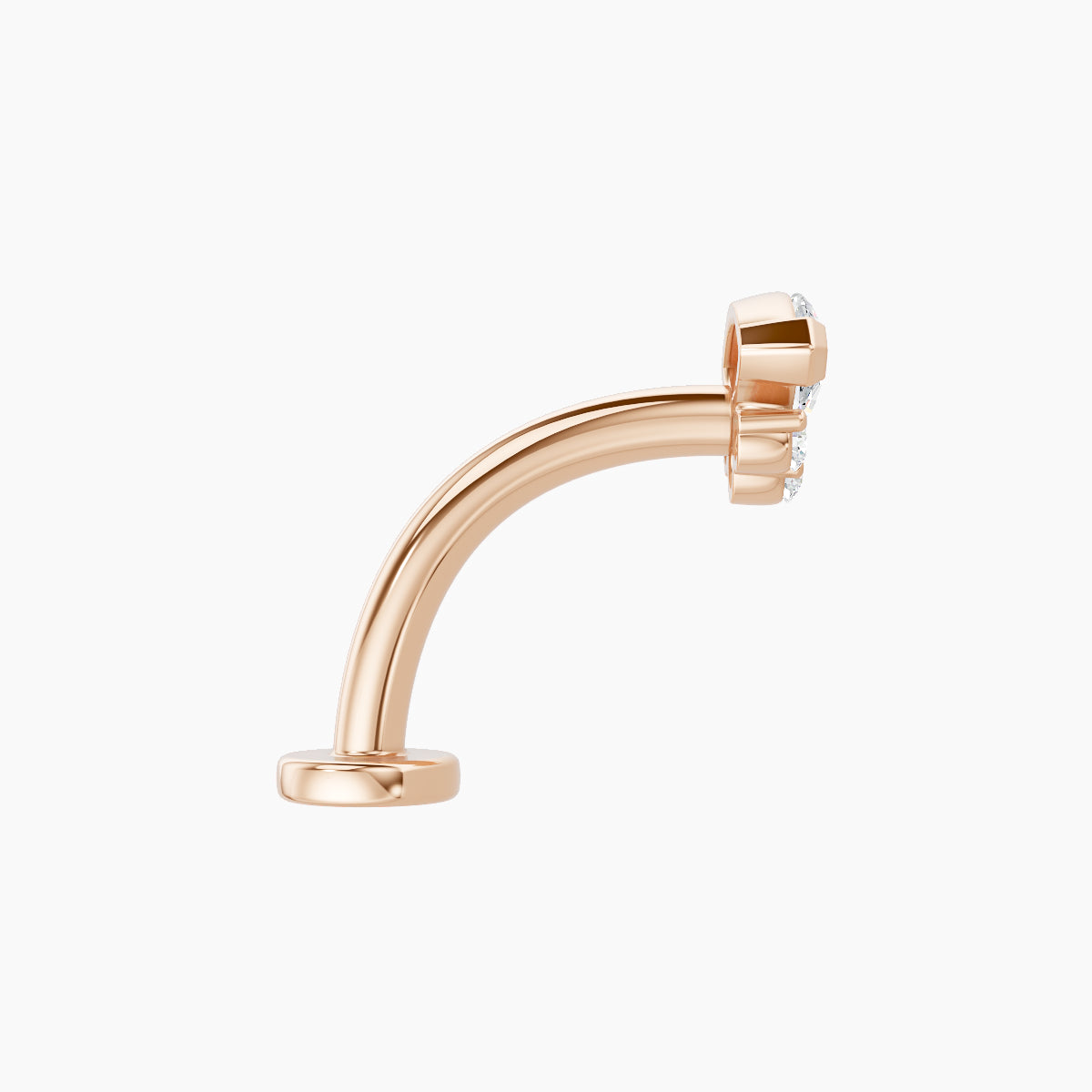 Danu | 18k Rose Gold 7 mm 10 mm Diamond Floating Navel Piercing