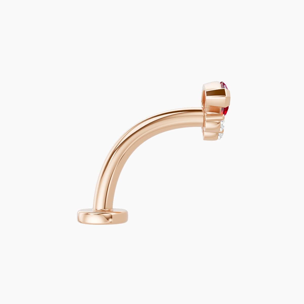 Danu | 18k Rose Gold 10 mm 7 mm Ruby & Diamond Floating Navel Piercing