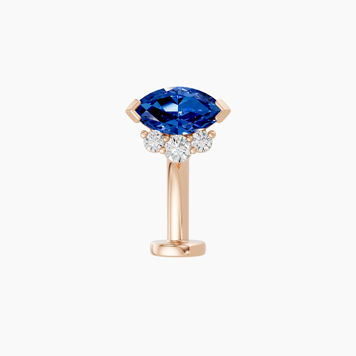 Danu | 18k Rose Gold 10 mm 7 mm Sapphire & Diamond Floating Navel Piercing
