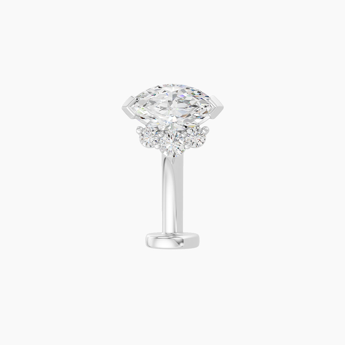 Danu | 18k White Gold 7 mm 10 mm Diamond Floating Navel Piercing