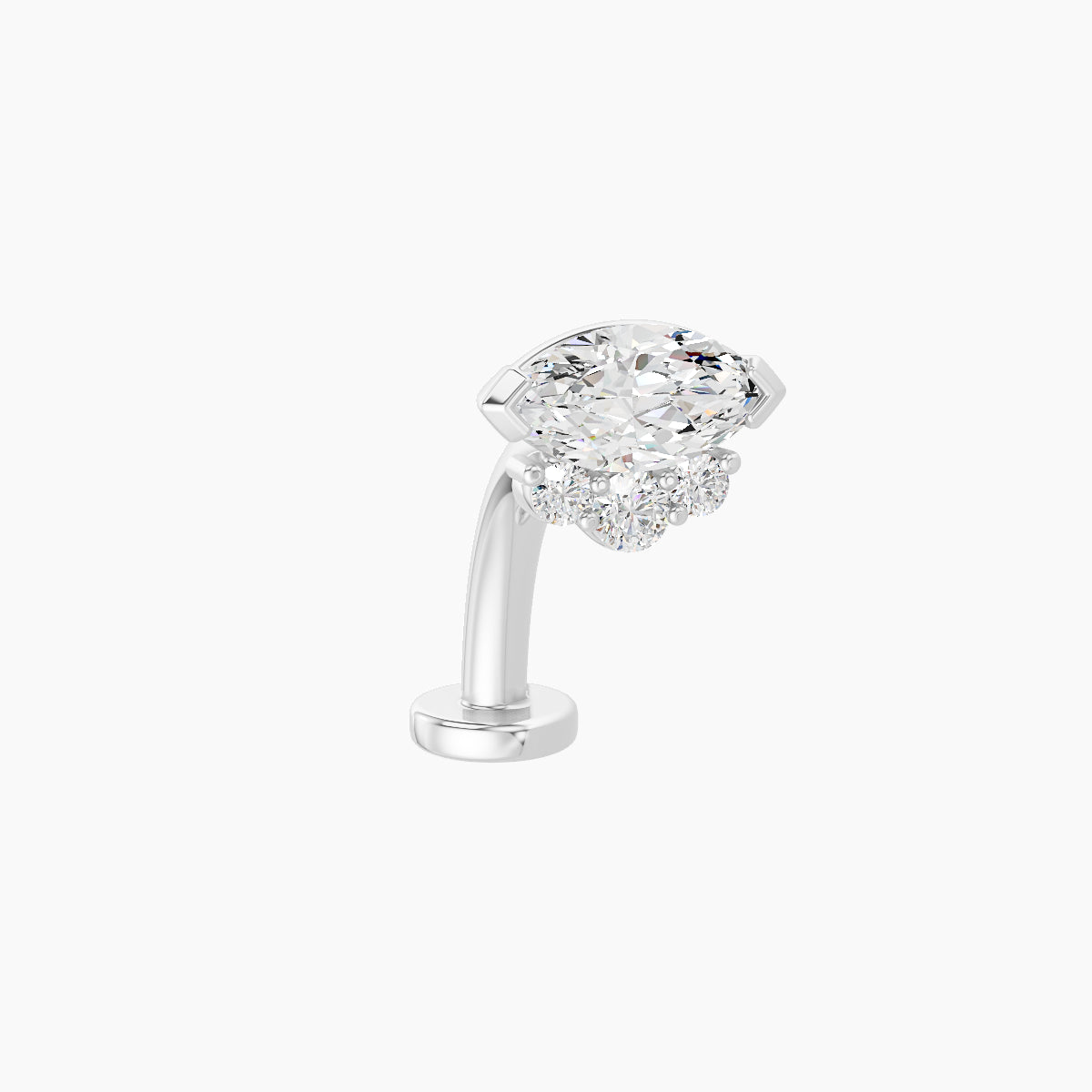 Danu | 18k White Gold 7 mm 10 mm Diamond Floating Navel Piercing