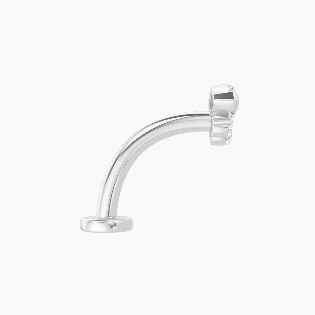 Danu | 18k White Gold 7 mm 10 mm Diamond Floating Navel Piercing