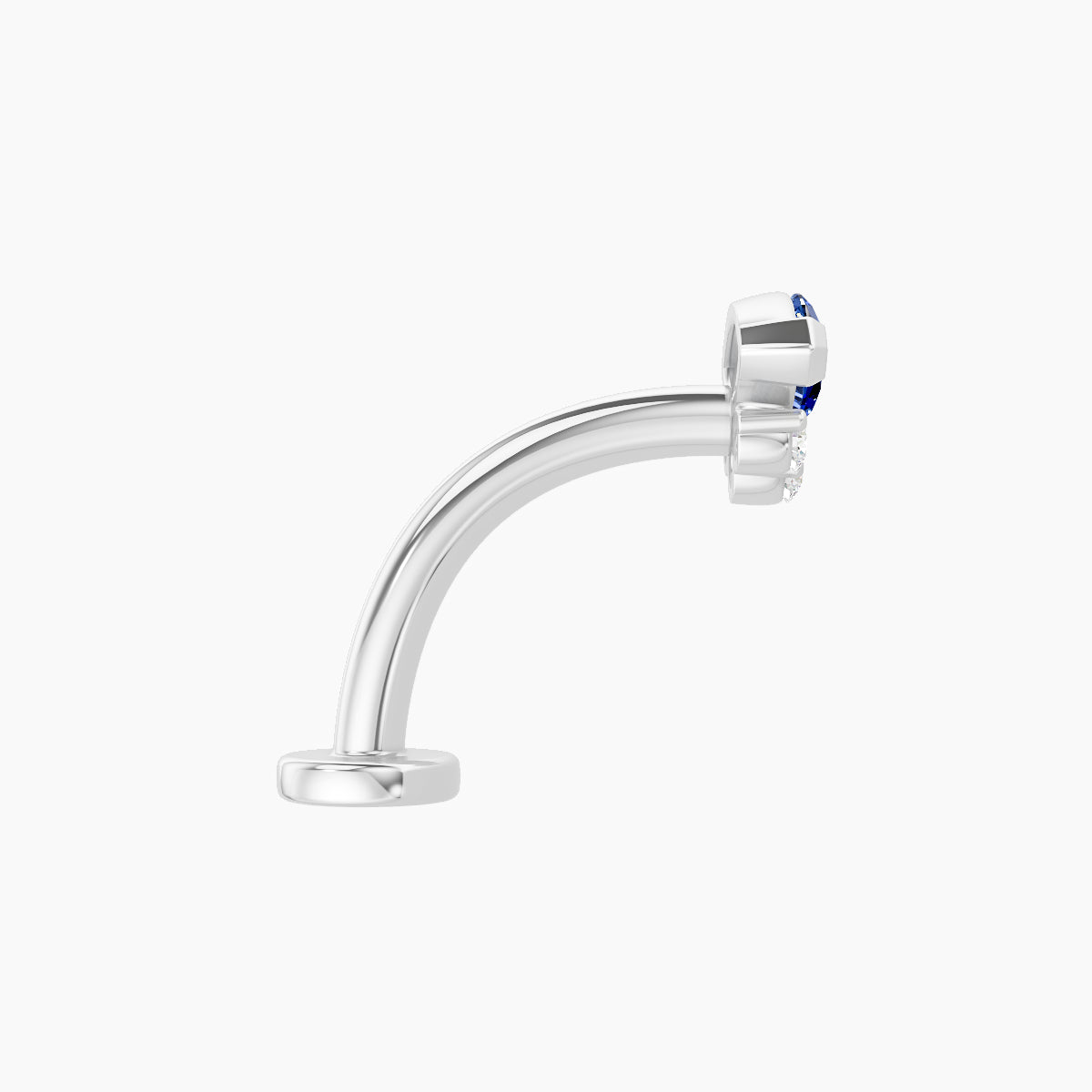 Danu | 18k White Gold 10 mm 7 mm Sapphire & Diamond Floating Navel Piercing